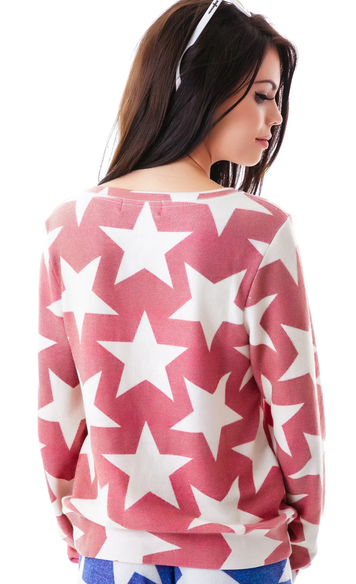 Denim Stars Baggy Beach Jumper - Light Blue - Image 5