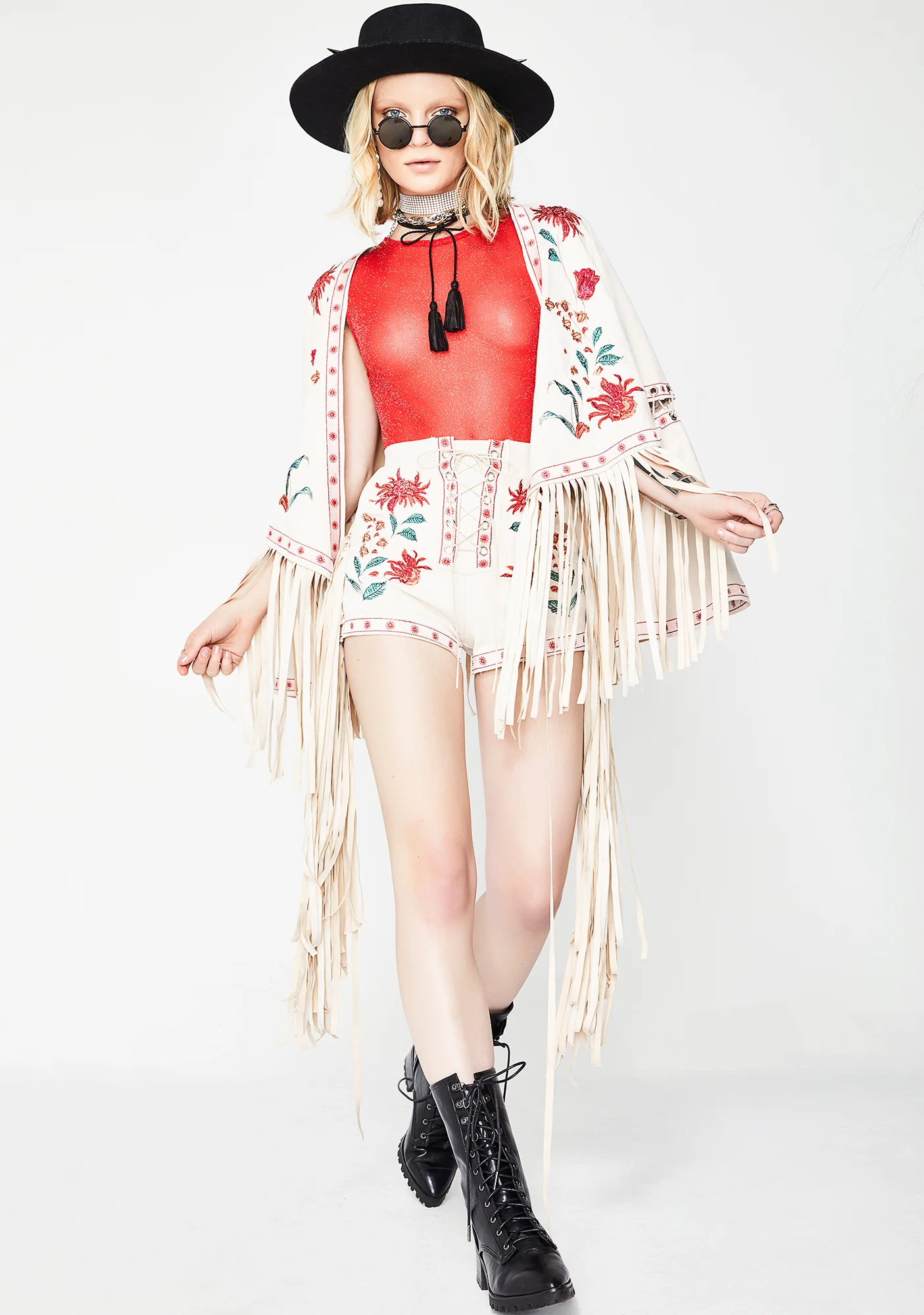 Desert Bloom Embroidered Shorts - Image 5