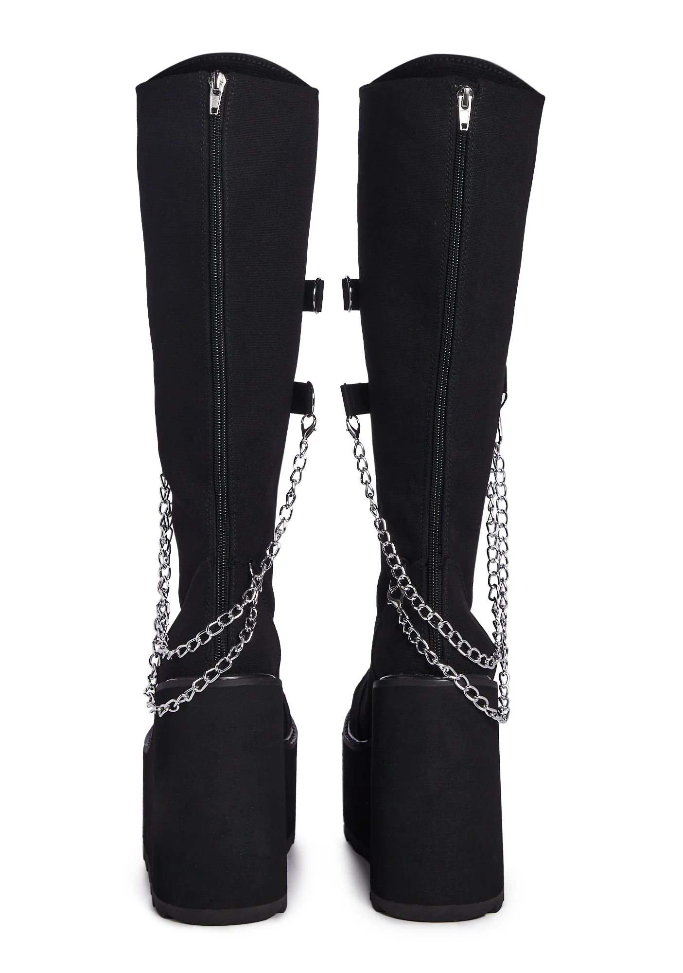 Detention Bondage Platform Boots - Black/Silver - Image 4