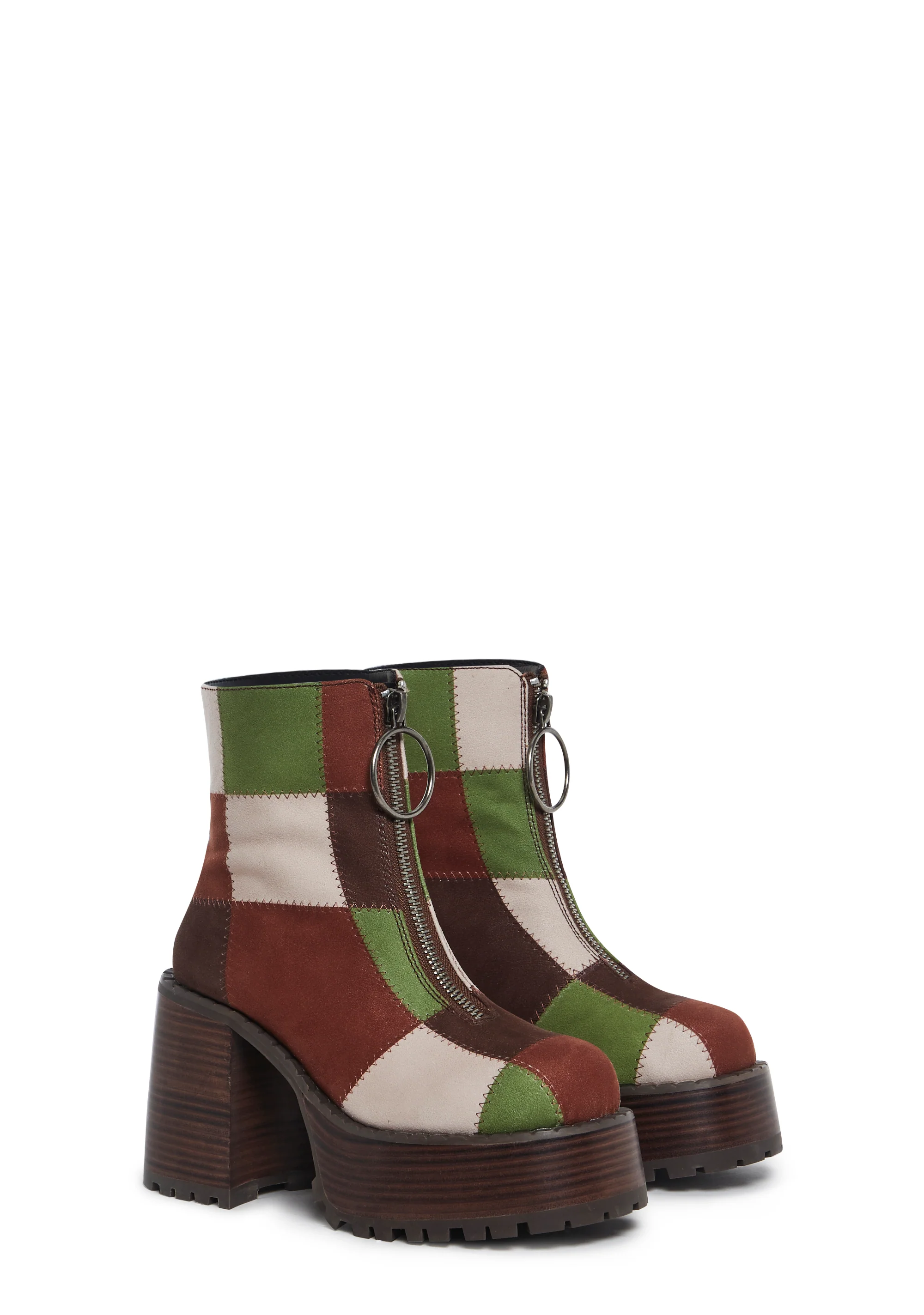 Detention Hall Platform Boots - Patchwork - Image 3