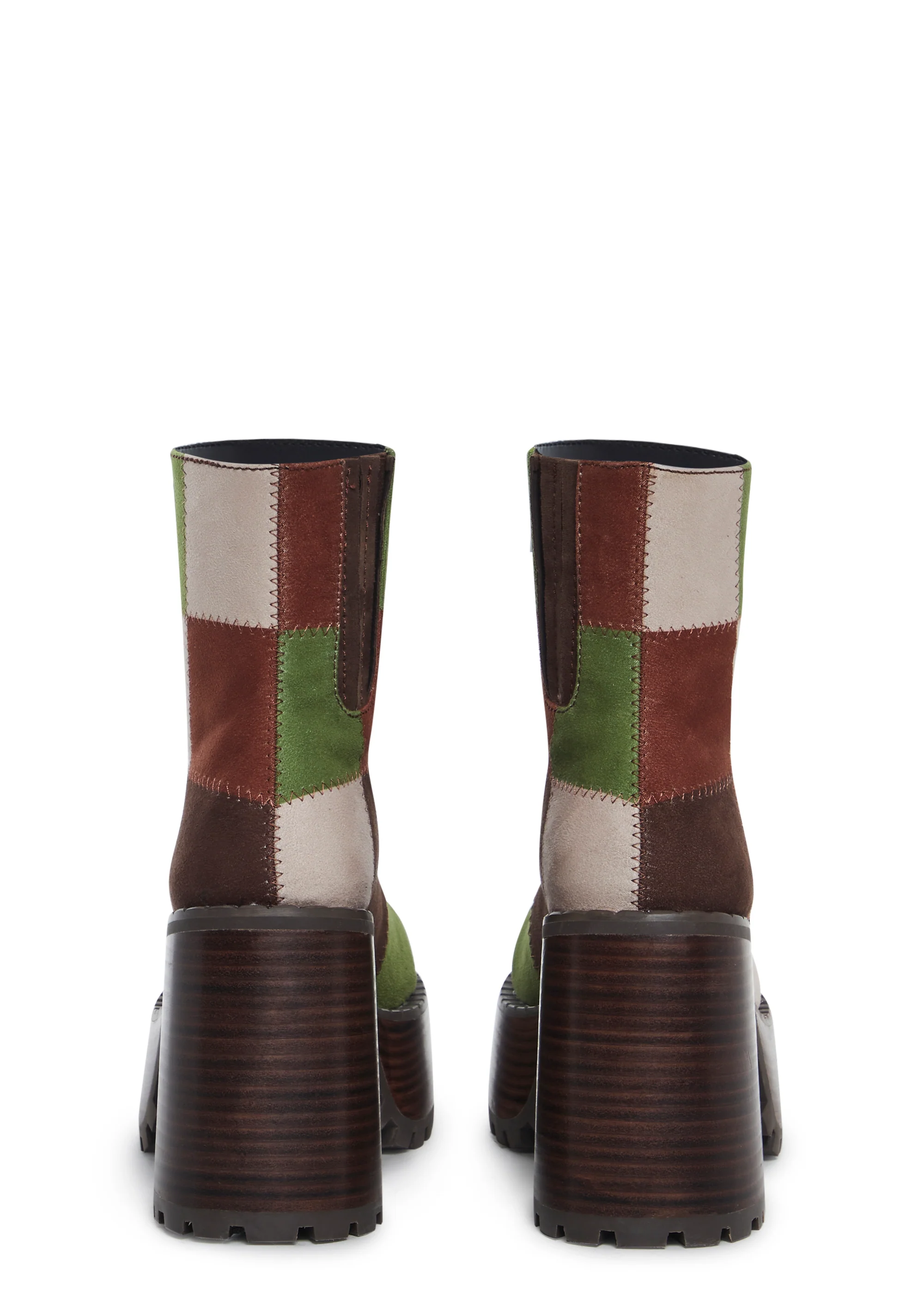 Detention Hall Platform Boots - Patchwork - Image 4