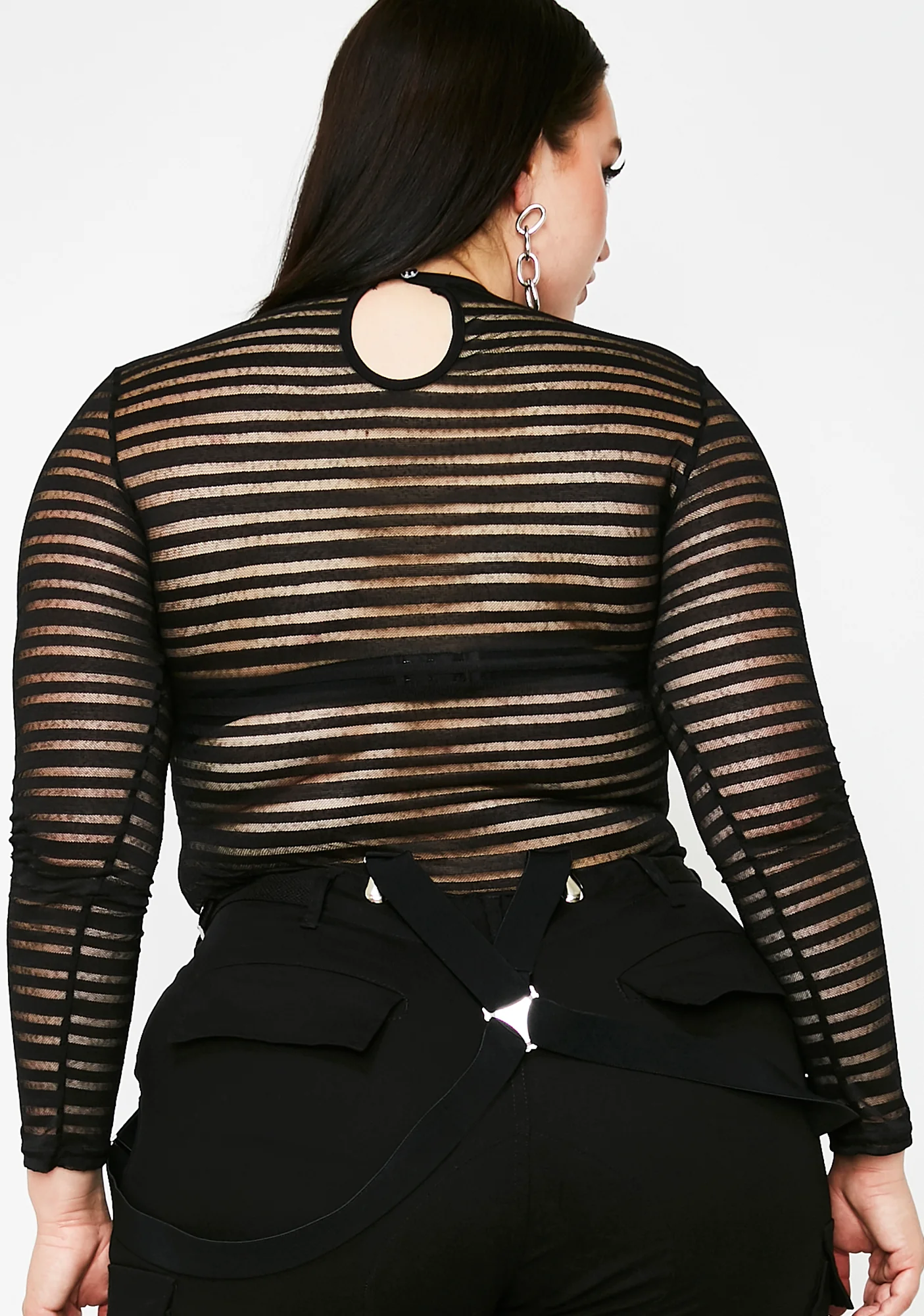 Devious Dark Dreams Striped Bodysuit - Image 2