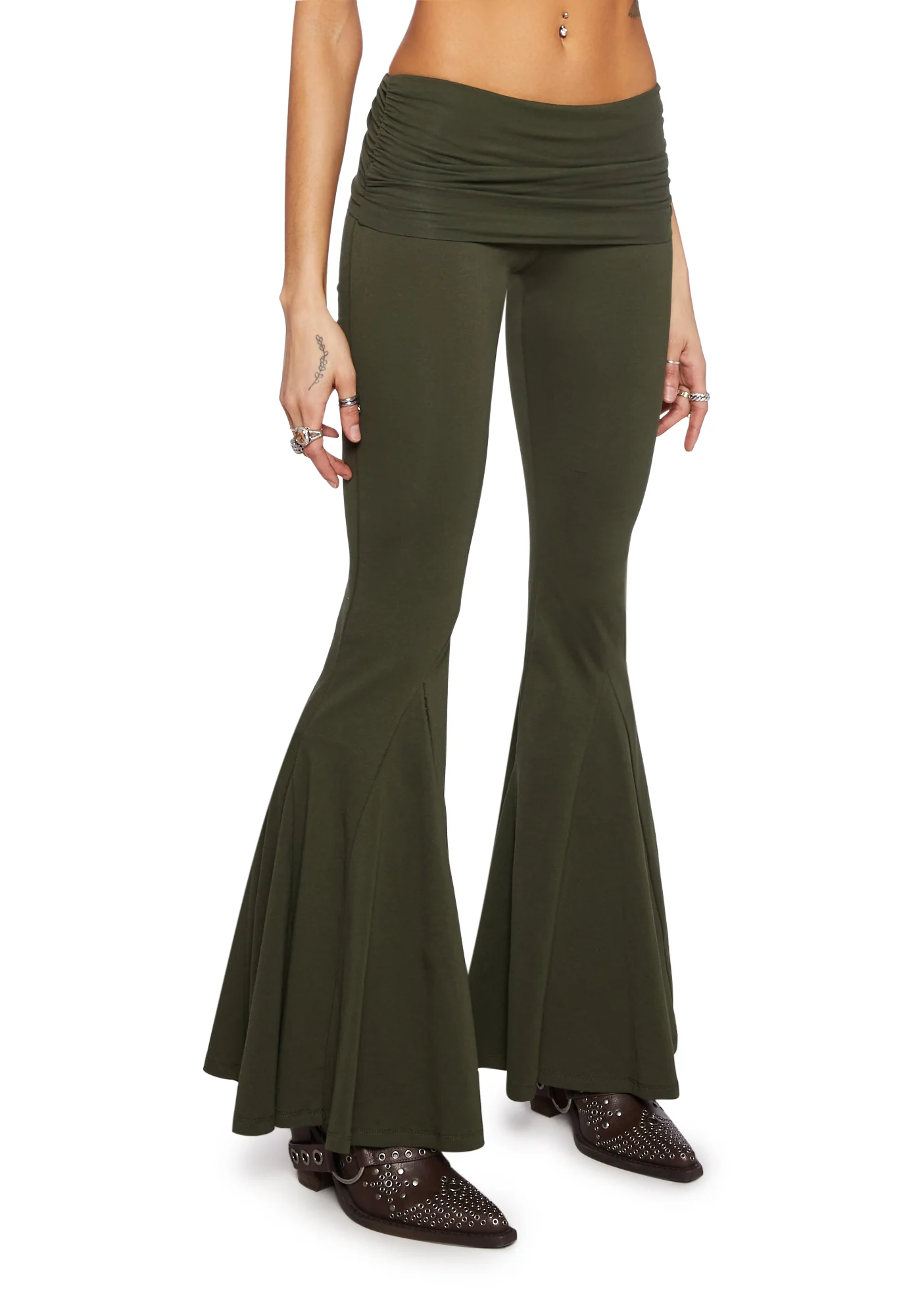 Dew Morning Flare Pants- Green - Image 3