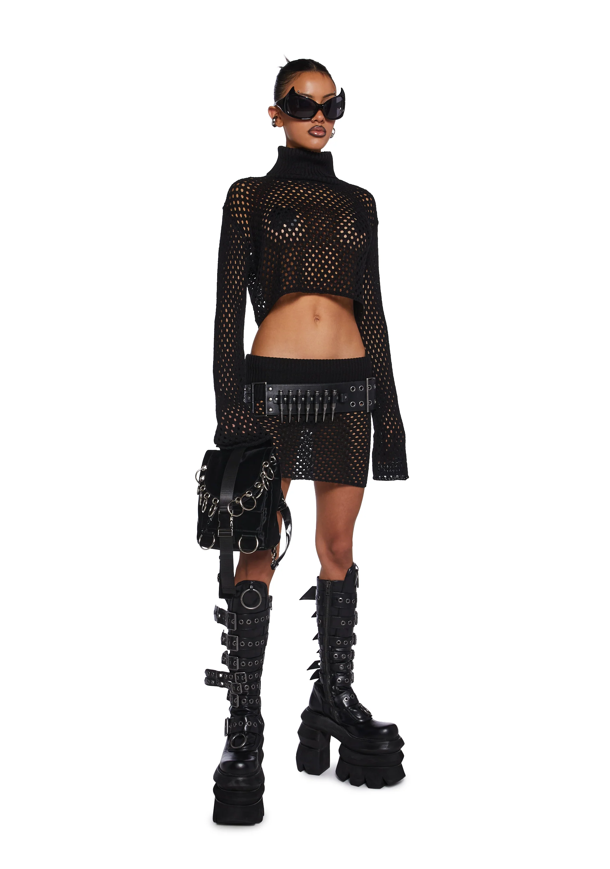 Diatonic Fishnet Mini Skirt - Image 2