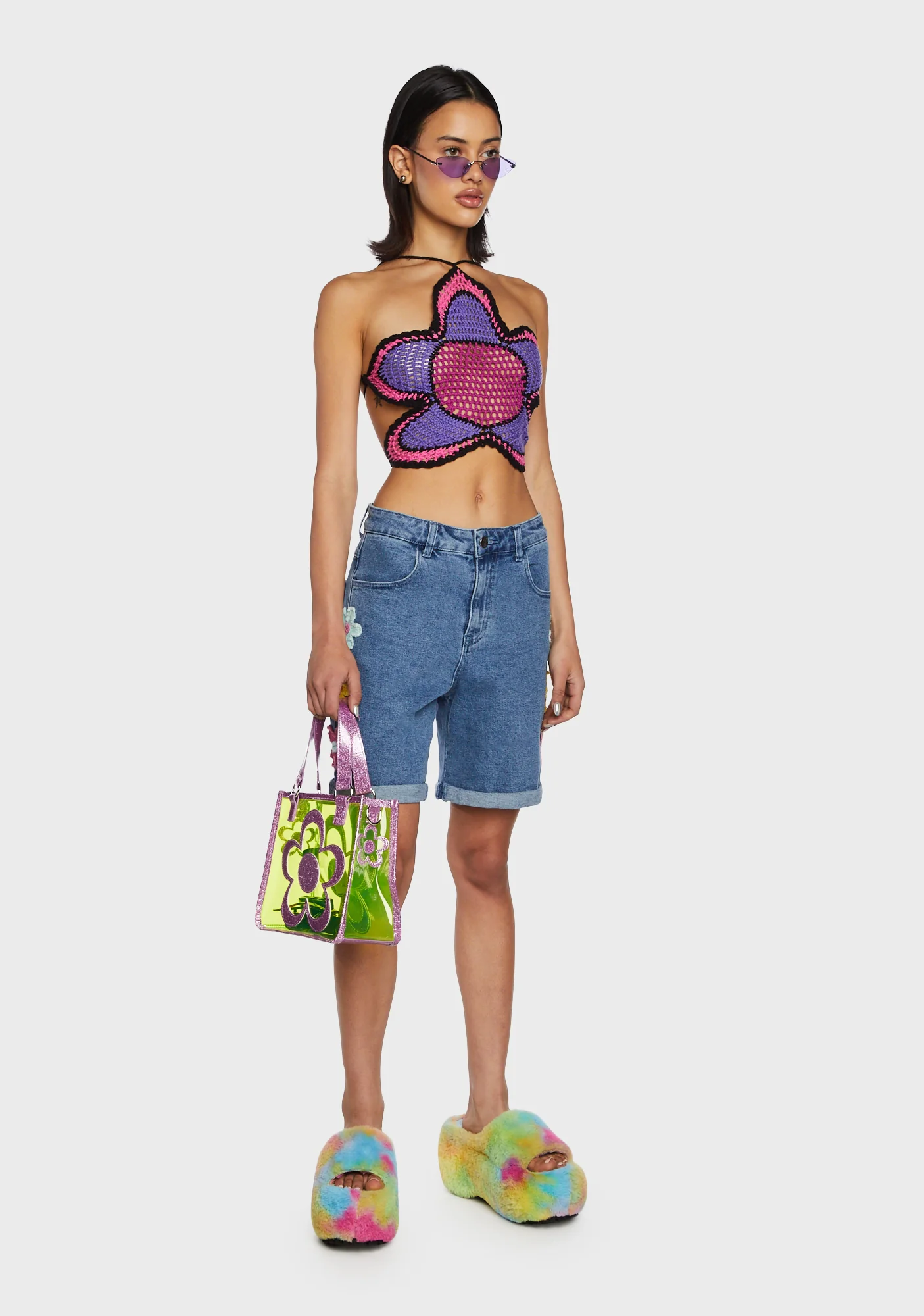 Diggin' Ur Stems Floral Tote Bag - Green - Image 6