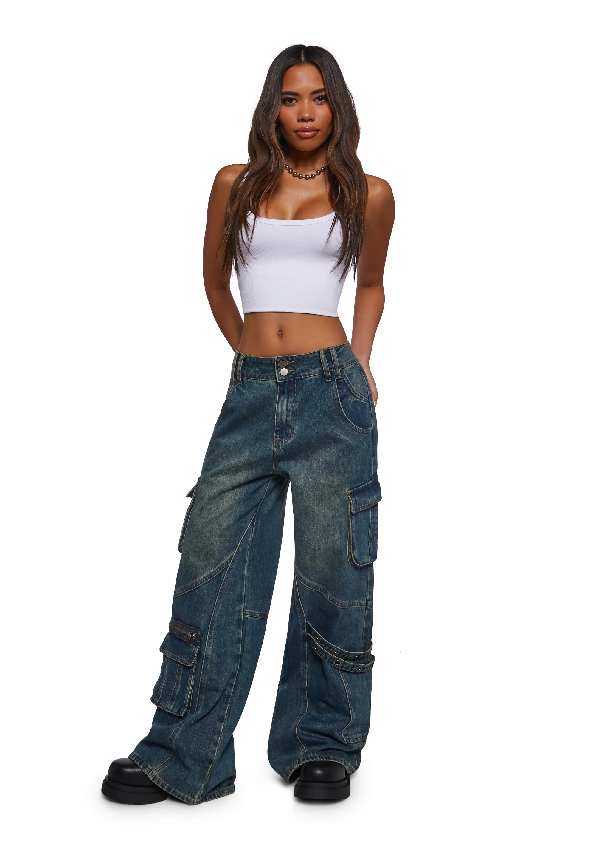 Digital Attraction Cargo Pants - Blue - Image 2