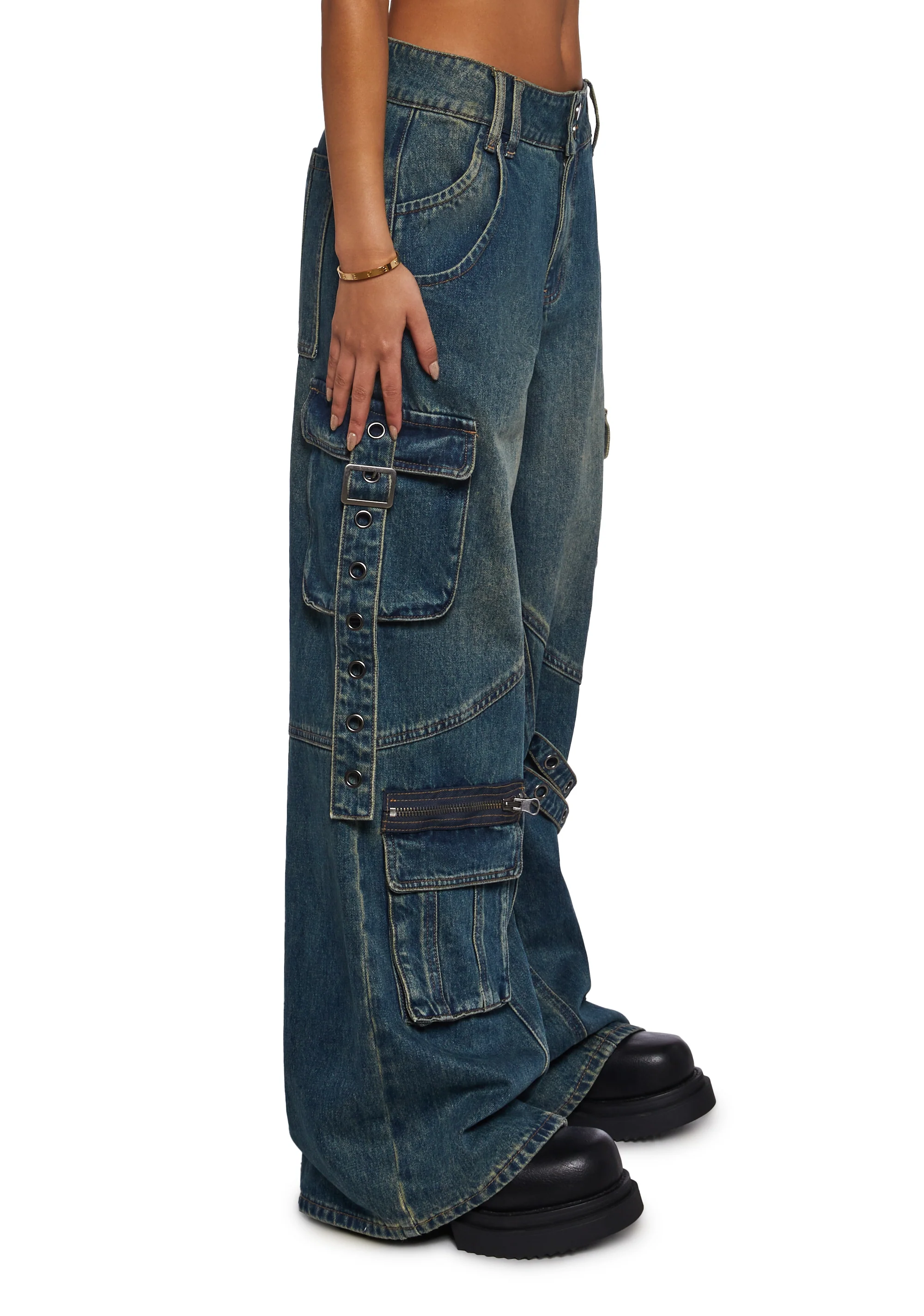 Digital Attraction Cargo Pants - Blue - Image 3
