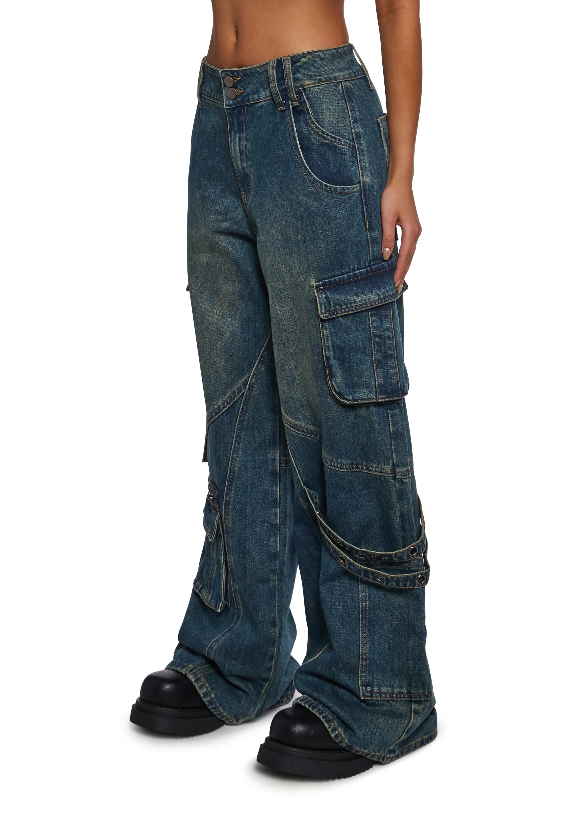 Digital Attraction Cargo Pants - Blue - Image 5