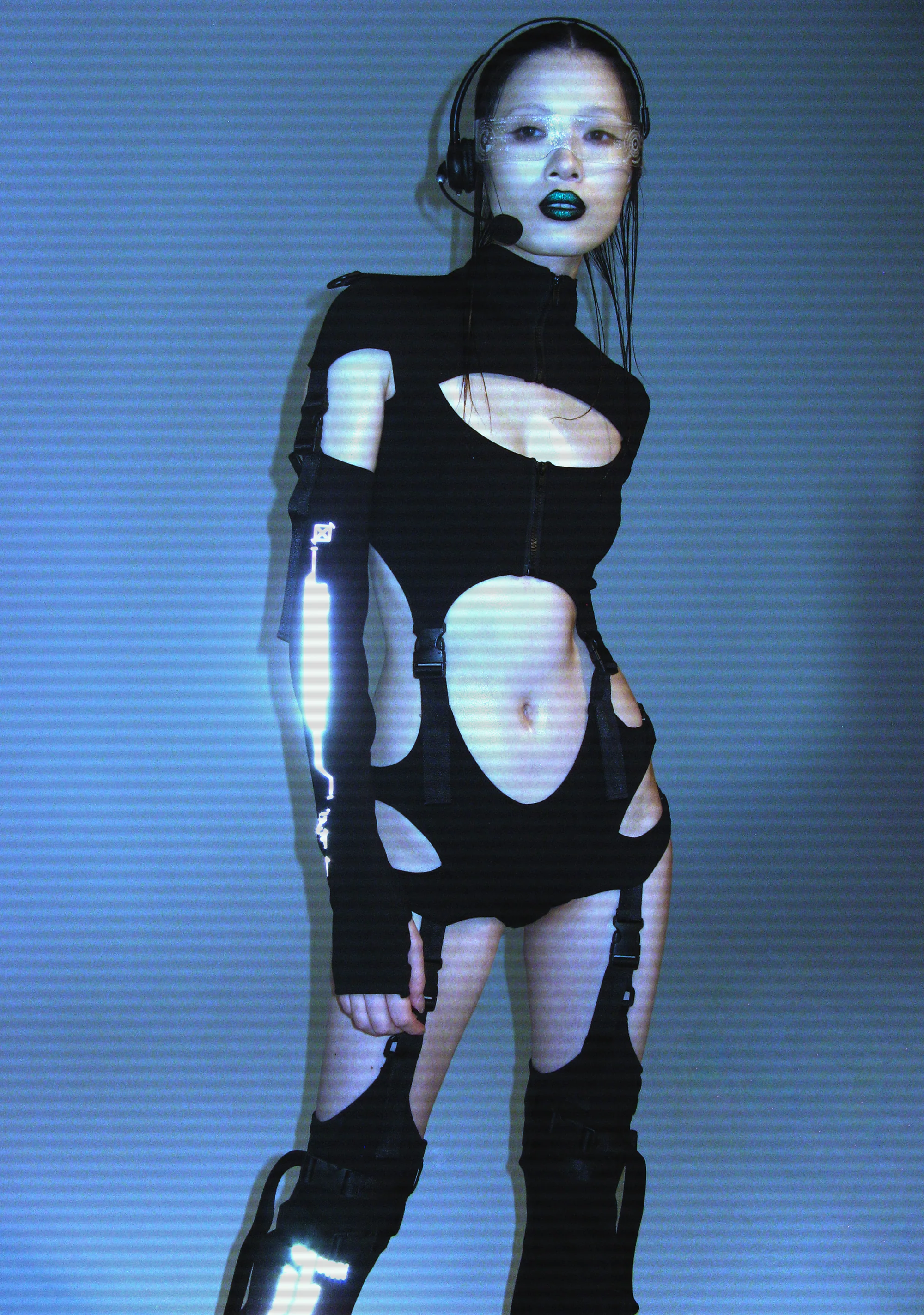 Digital Lands Bodysuit And Leg Warmers Set - Black - Image 7