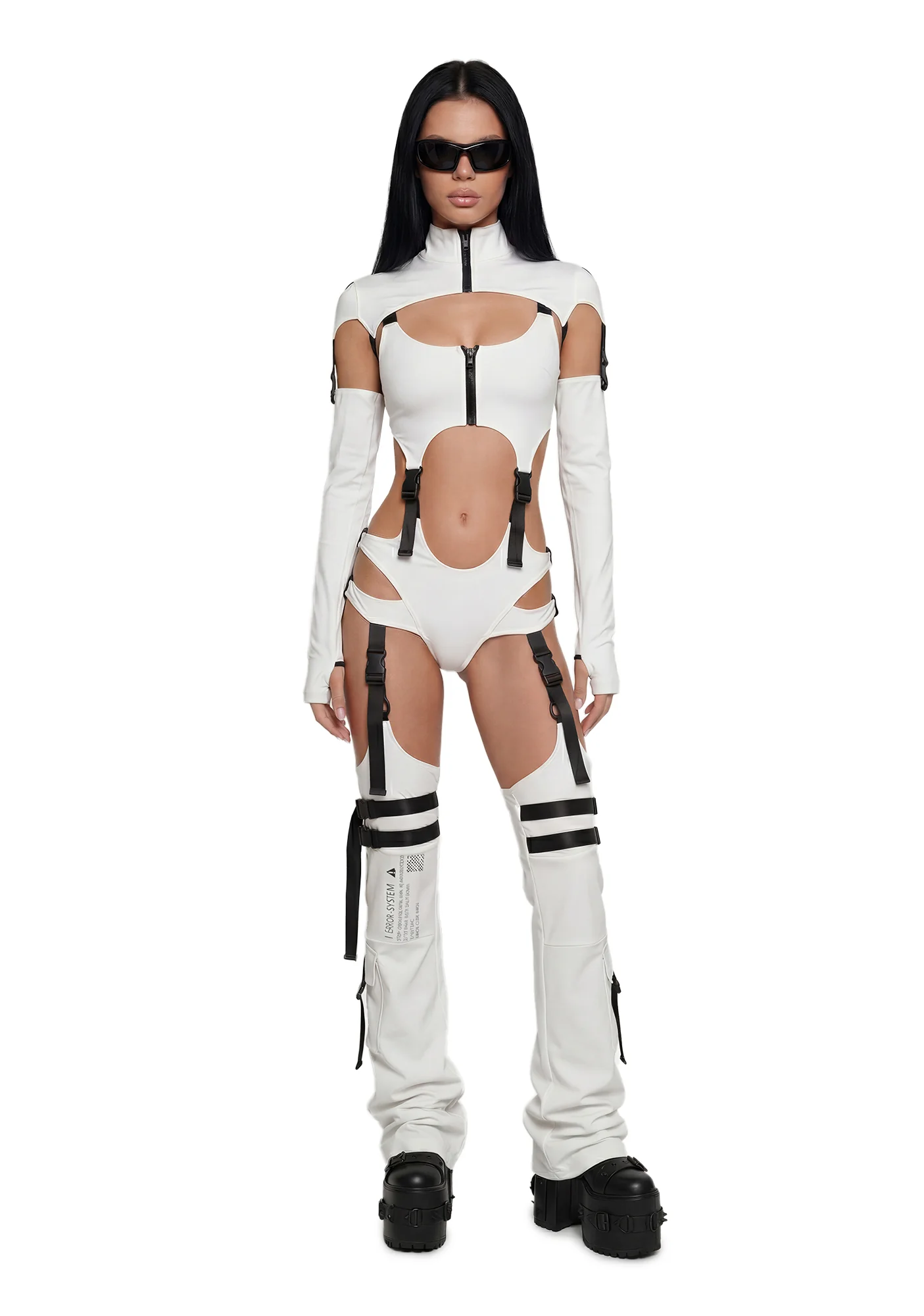 Digital Lands Bodysuit And Leg Warmers Set - White - Image 2