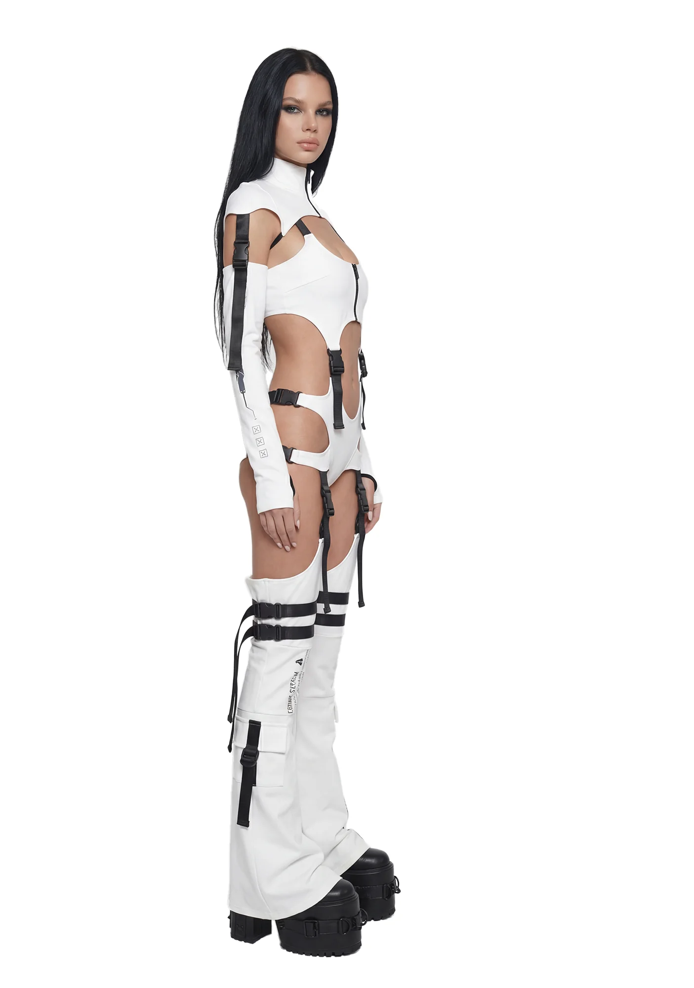 Digital Lands Bodysuit And Leg Warmers Set - White - Image 3