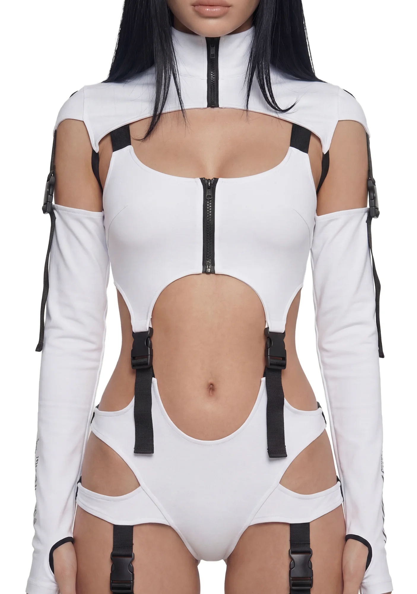 Digital Lands Bodysuit And Leg Warmers Set - White - Image 5