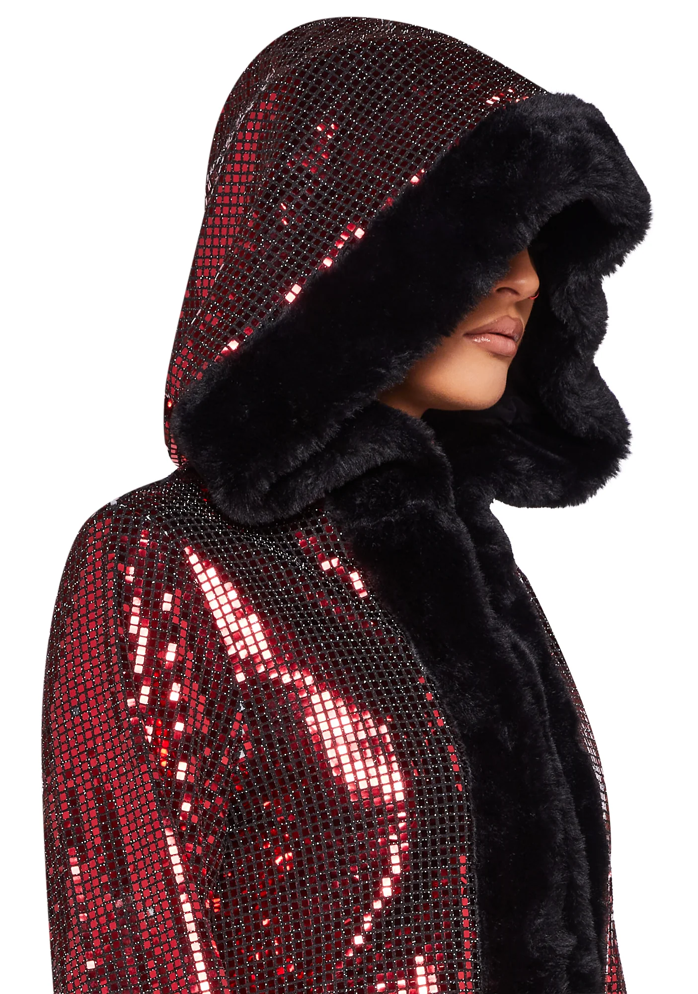 Disco Fusion Hooded Duster - Red - Image 2