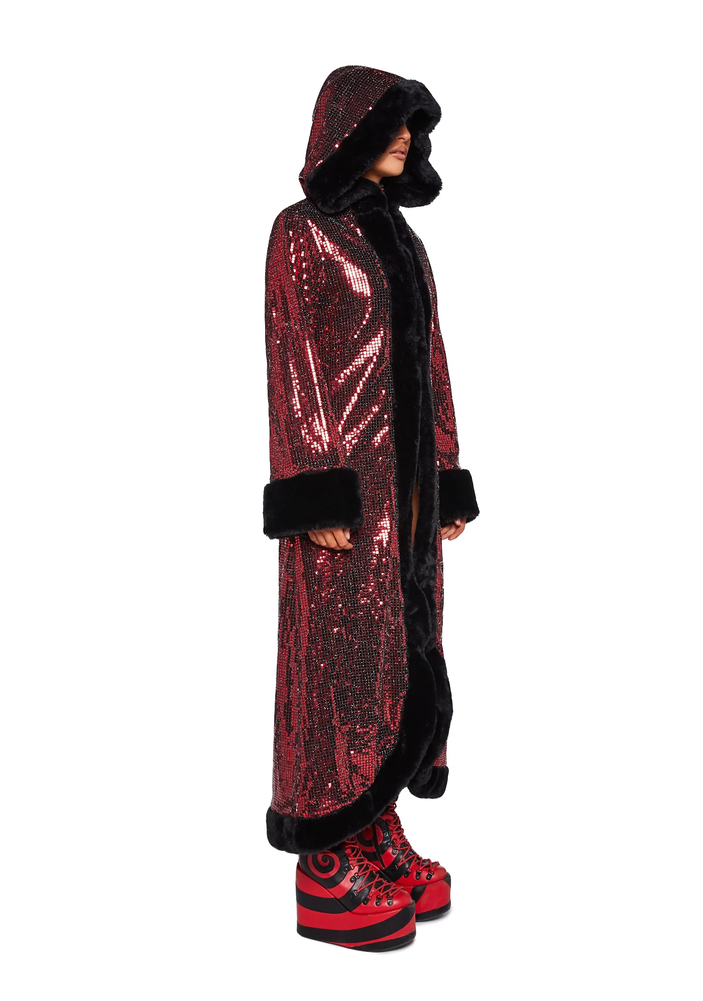 Disco Fusion Hooded Duster - Red - Image 3