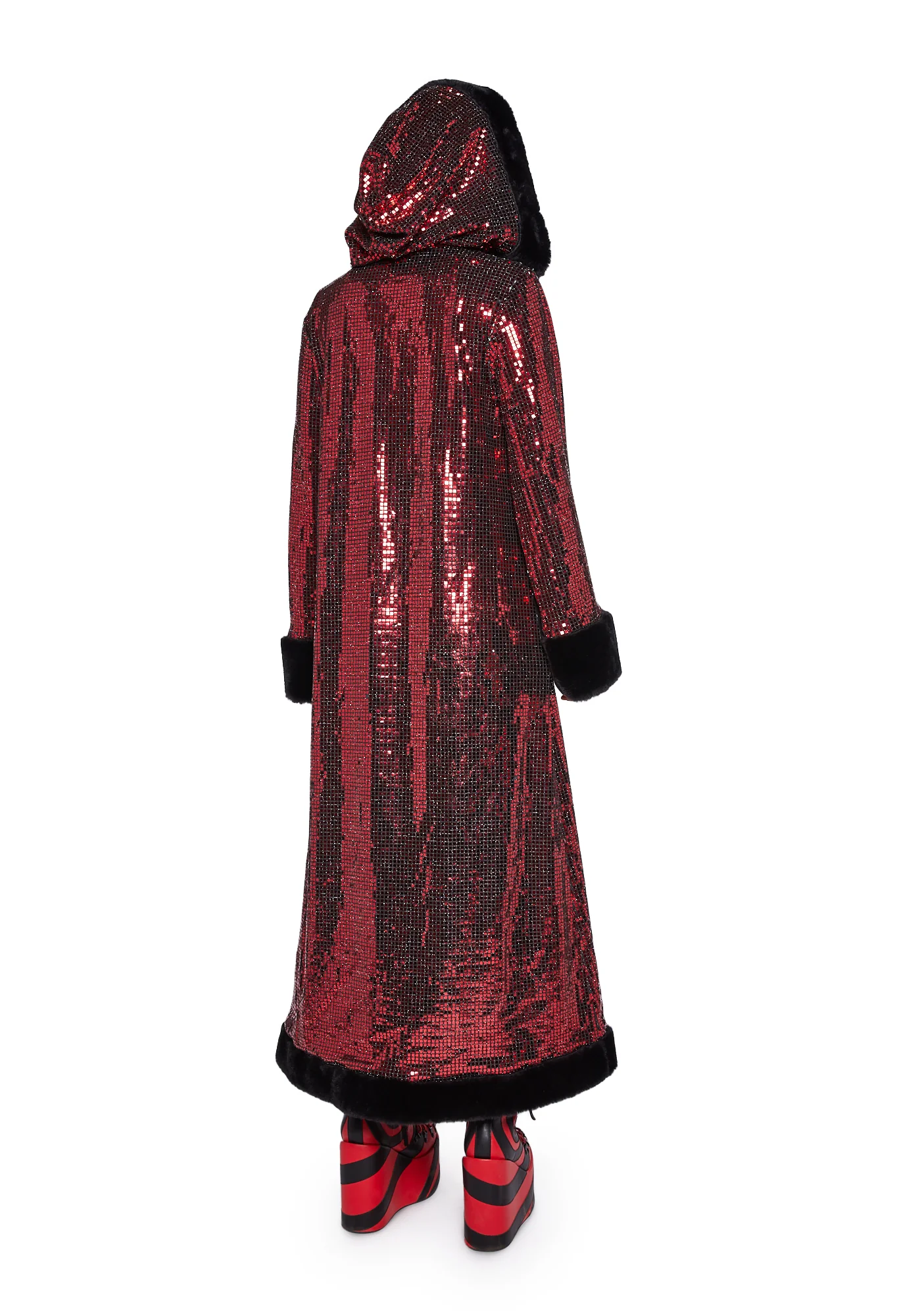 Disco Fusion Hooded Duster - Red - Image 4