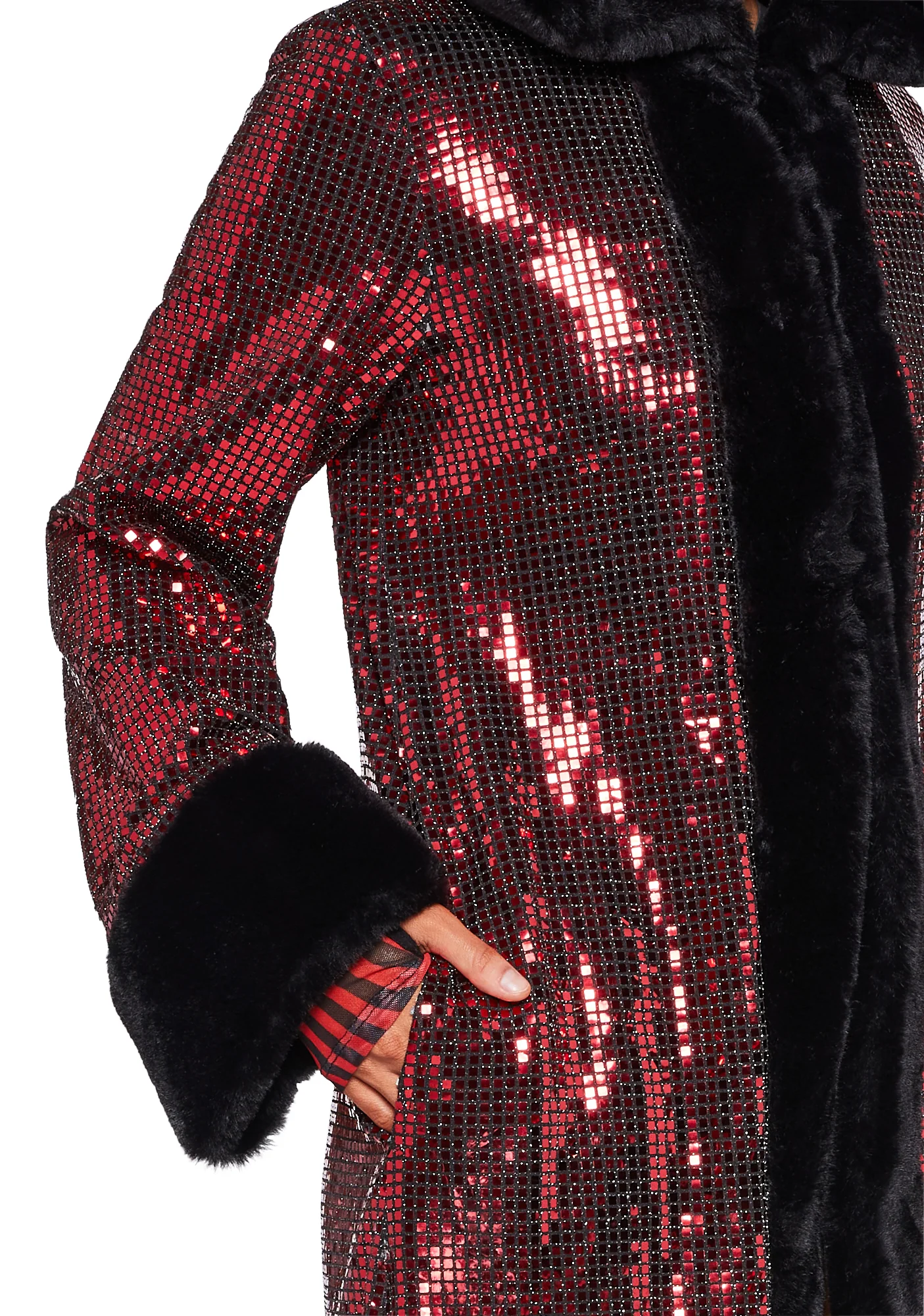 Disco Fusion Hooded Duster - Red - Image 6