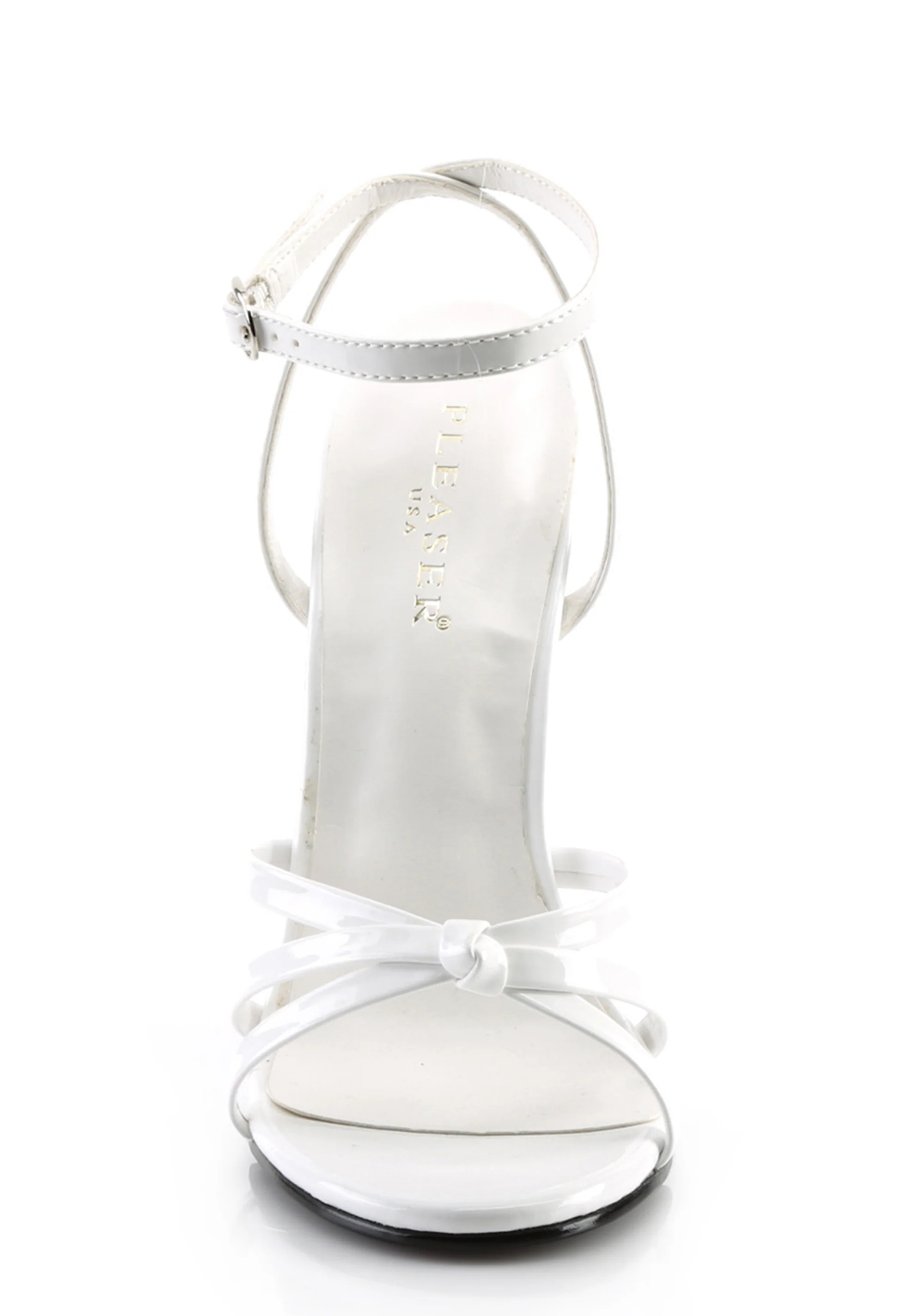 Domina-108 Strappy Ankle Wrap Sandals-White - Image 3