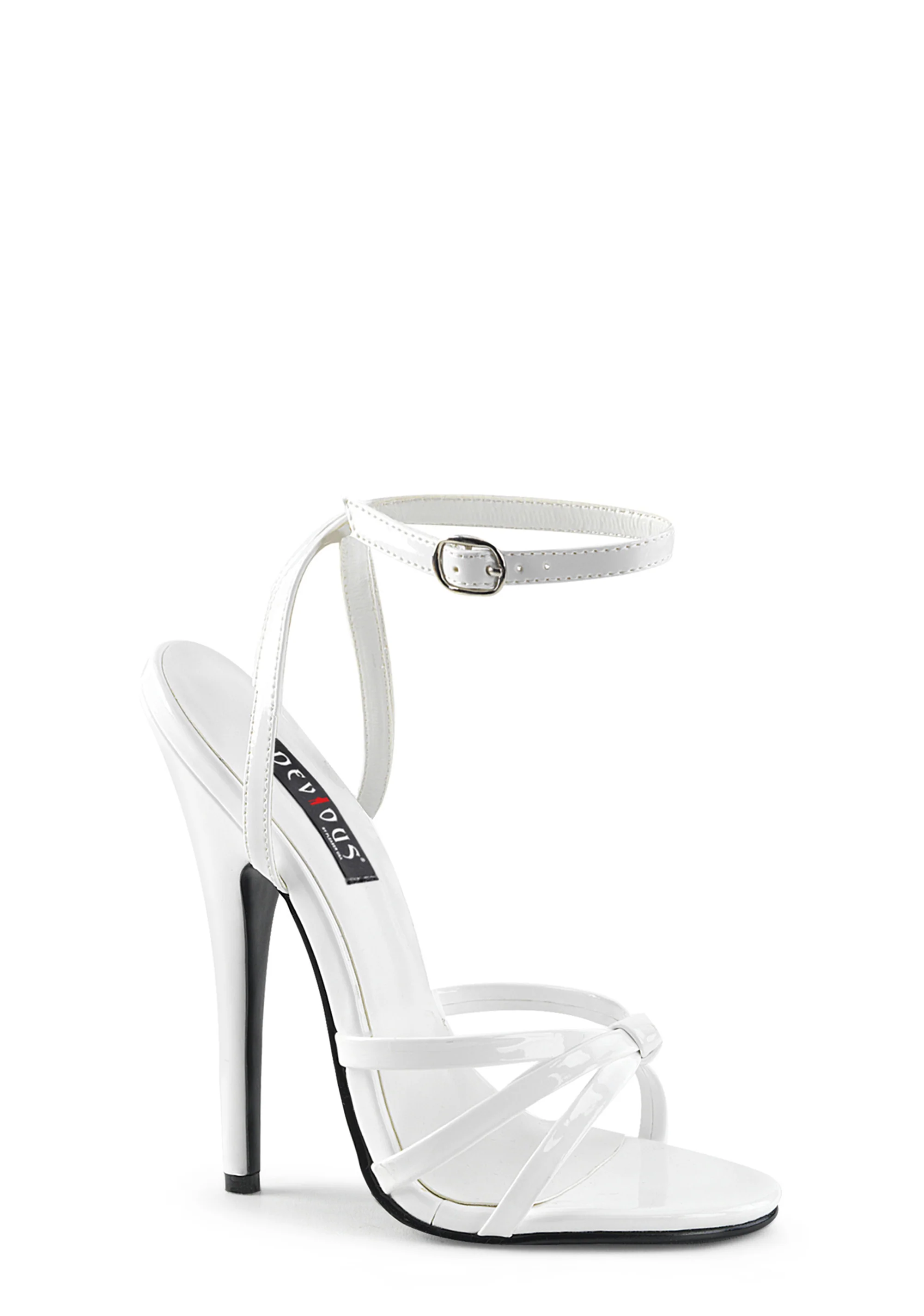 Domina-108 Strappy Ankle Wrap Sandals-White - Image 5