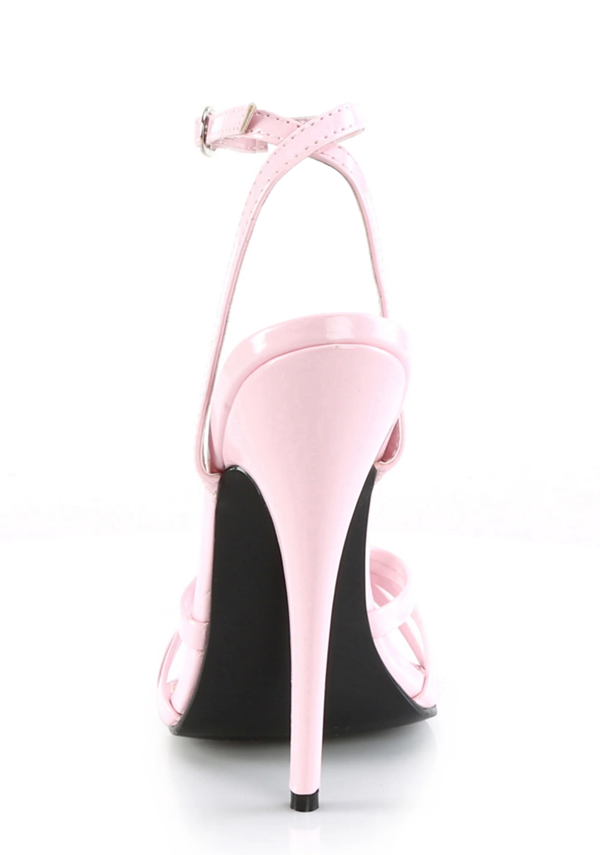 Domina-108 Strappy Ankle Wrap Sandals-Baby Pink - Image 4
