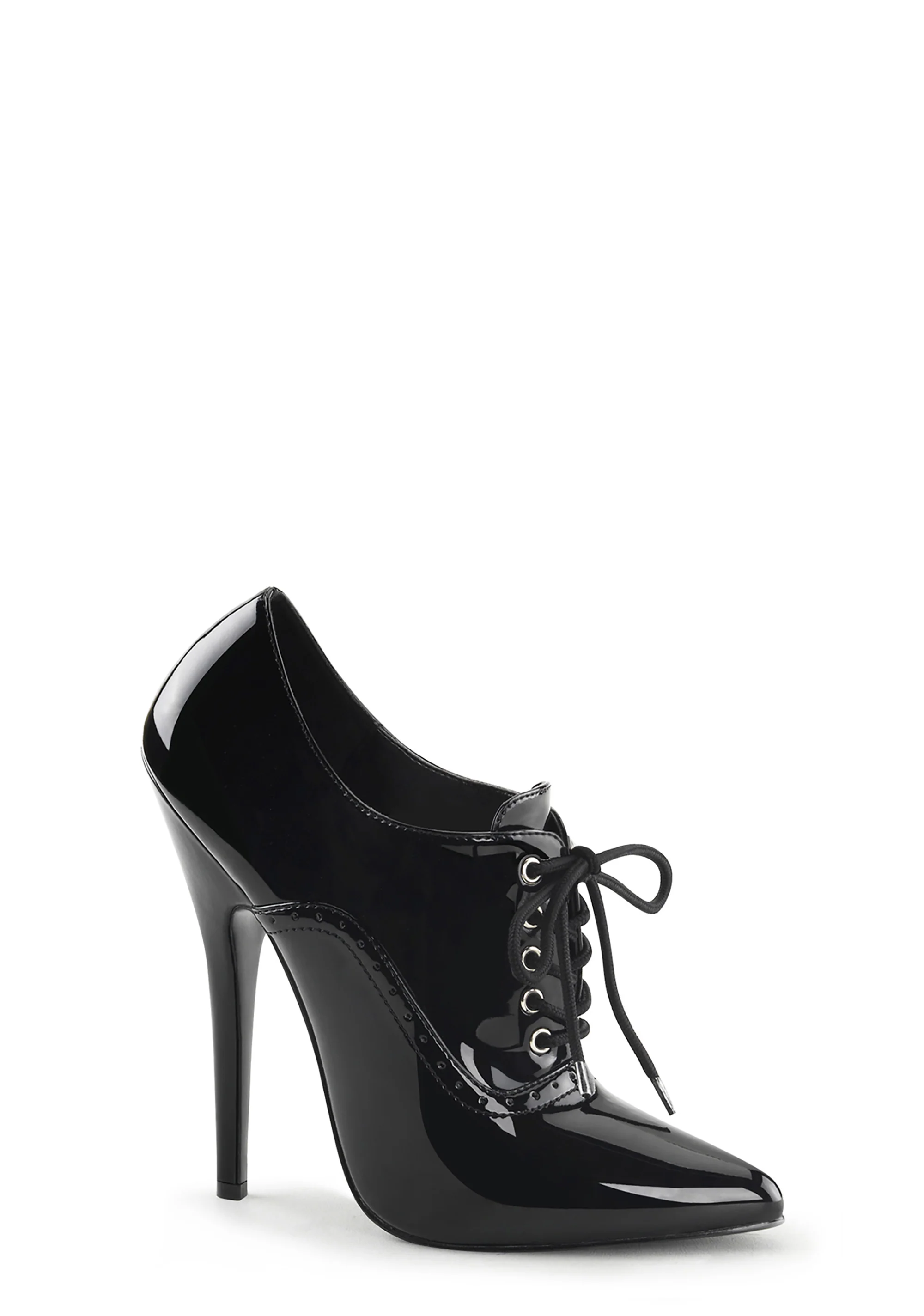 Domina-460 Oxford Lace-Up Pumps-Black - Image 5