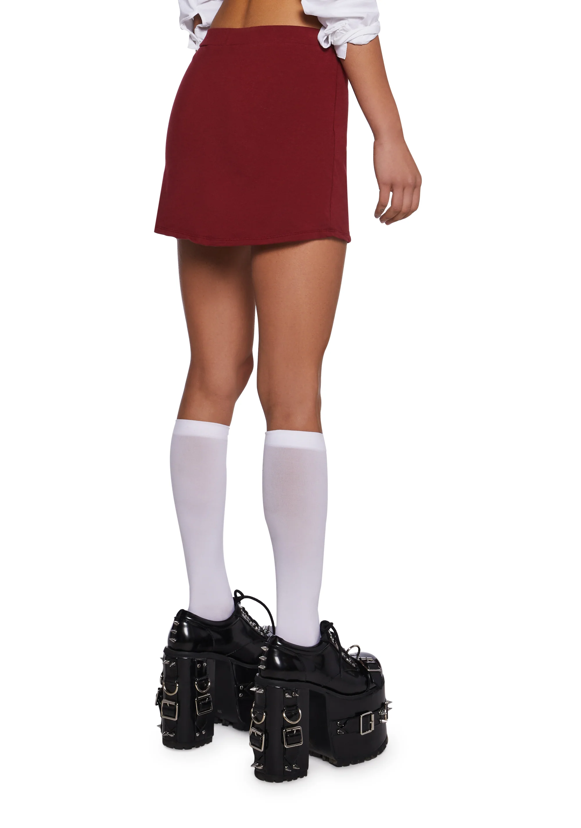 Don’t Even Go There Mini Skort - Dark Red - Image 4