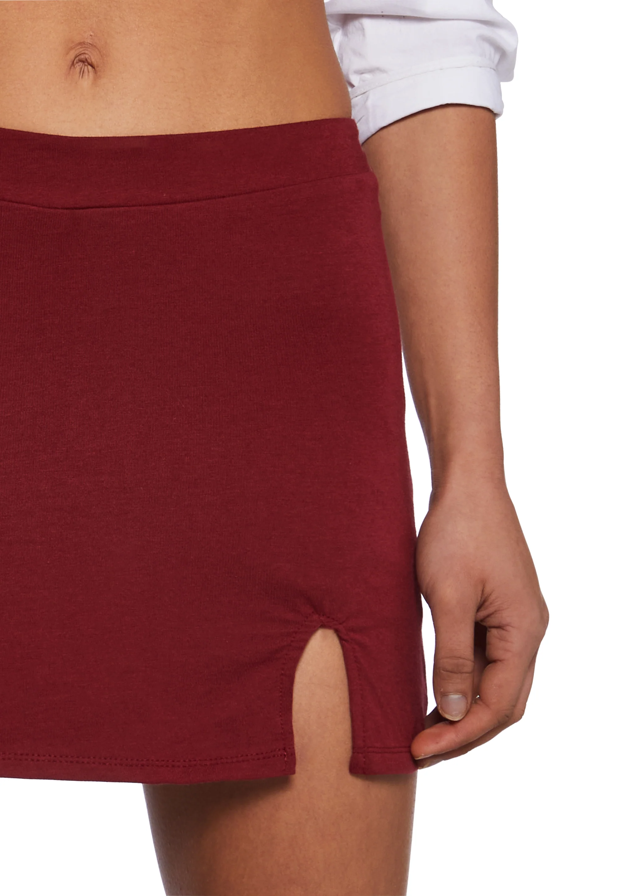 Don’t Even Go There Mini Skort - Dark Red - Image 5