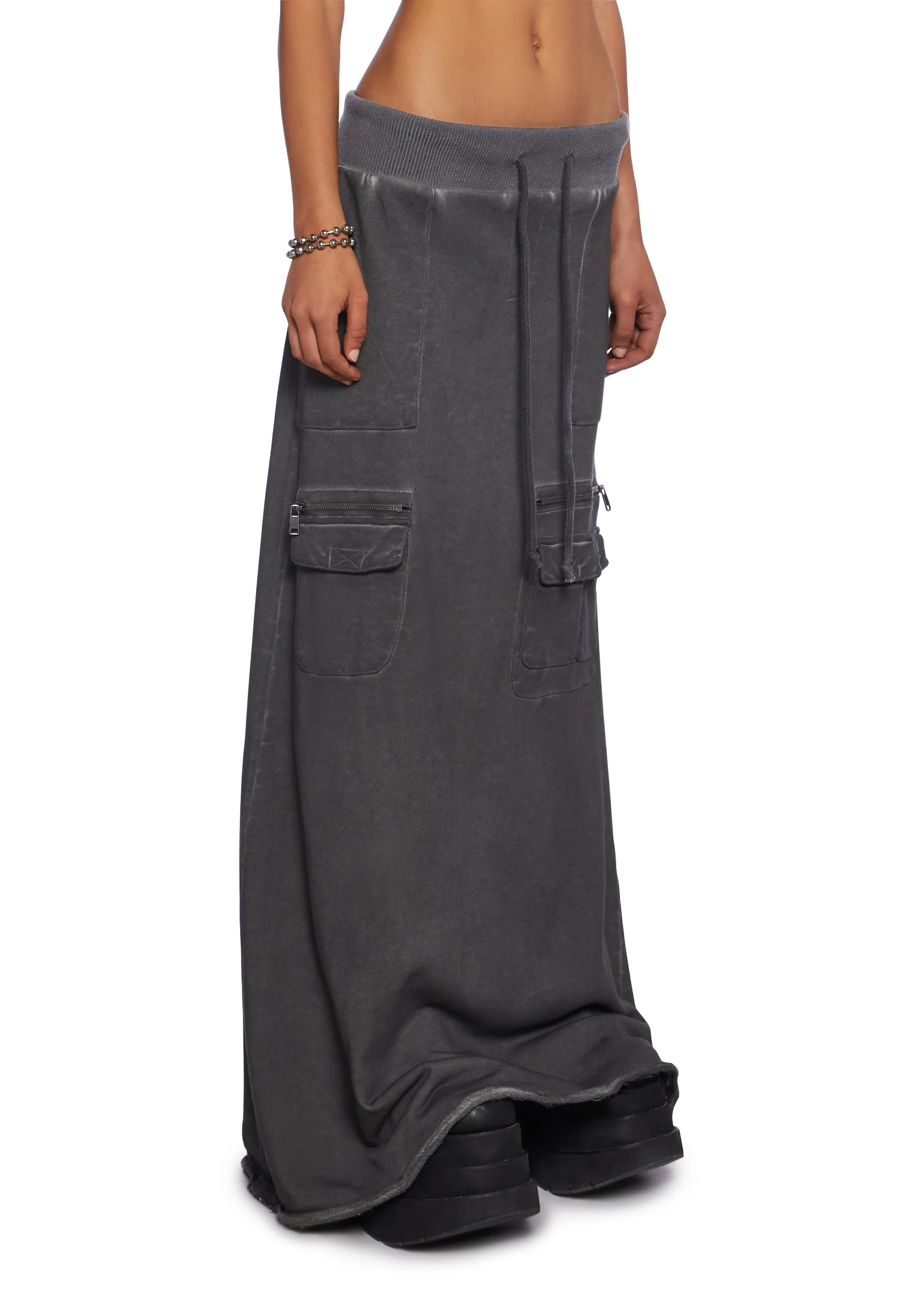 Downbeat Maxi Cargo Skirt - Black - Image 3