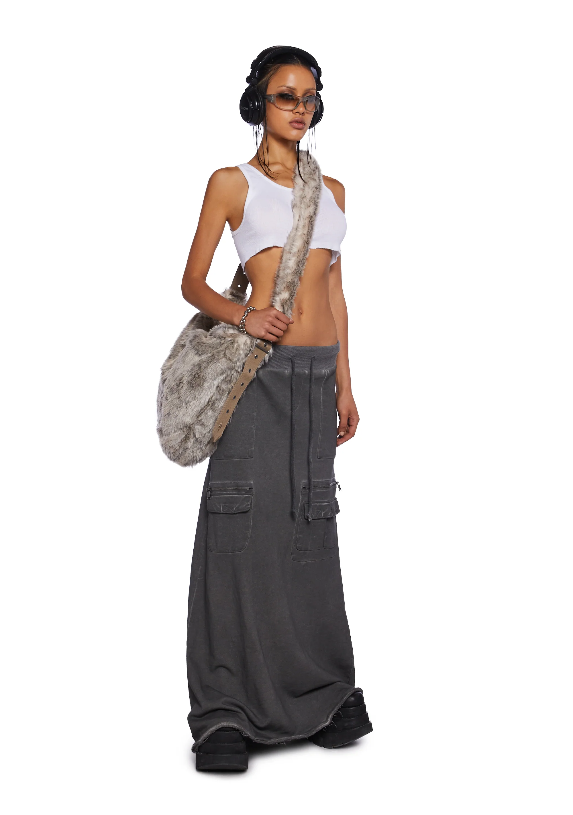 Downbeat Maxi Cargo Skirt - Black - Image 6