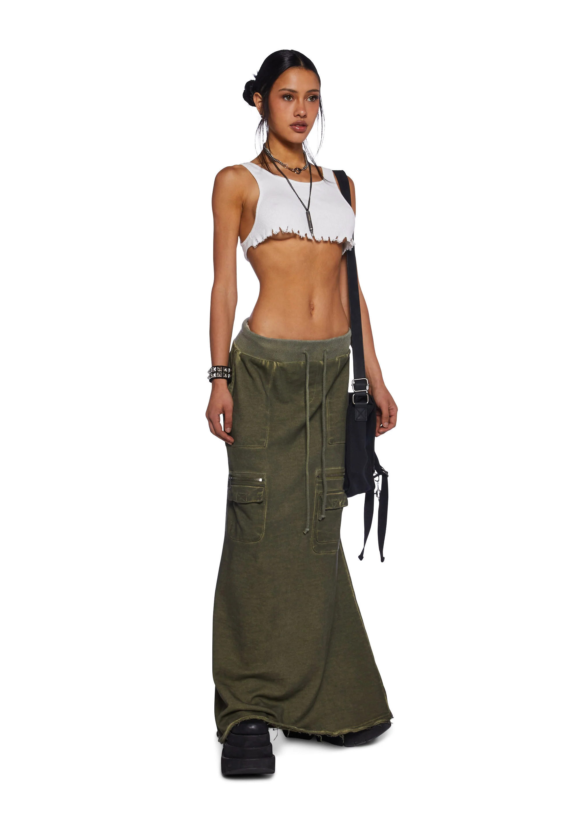 Downbeat Maxi Cargo Skirt - Green - Image 5