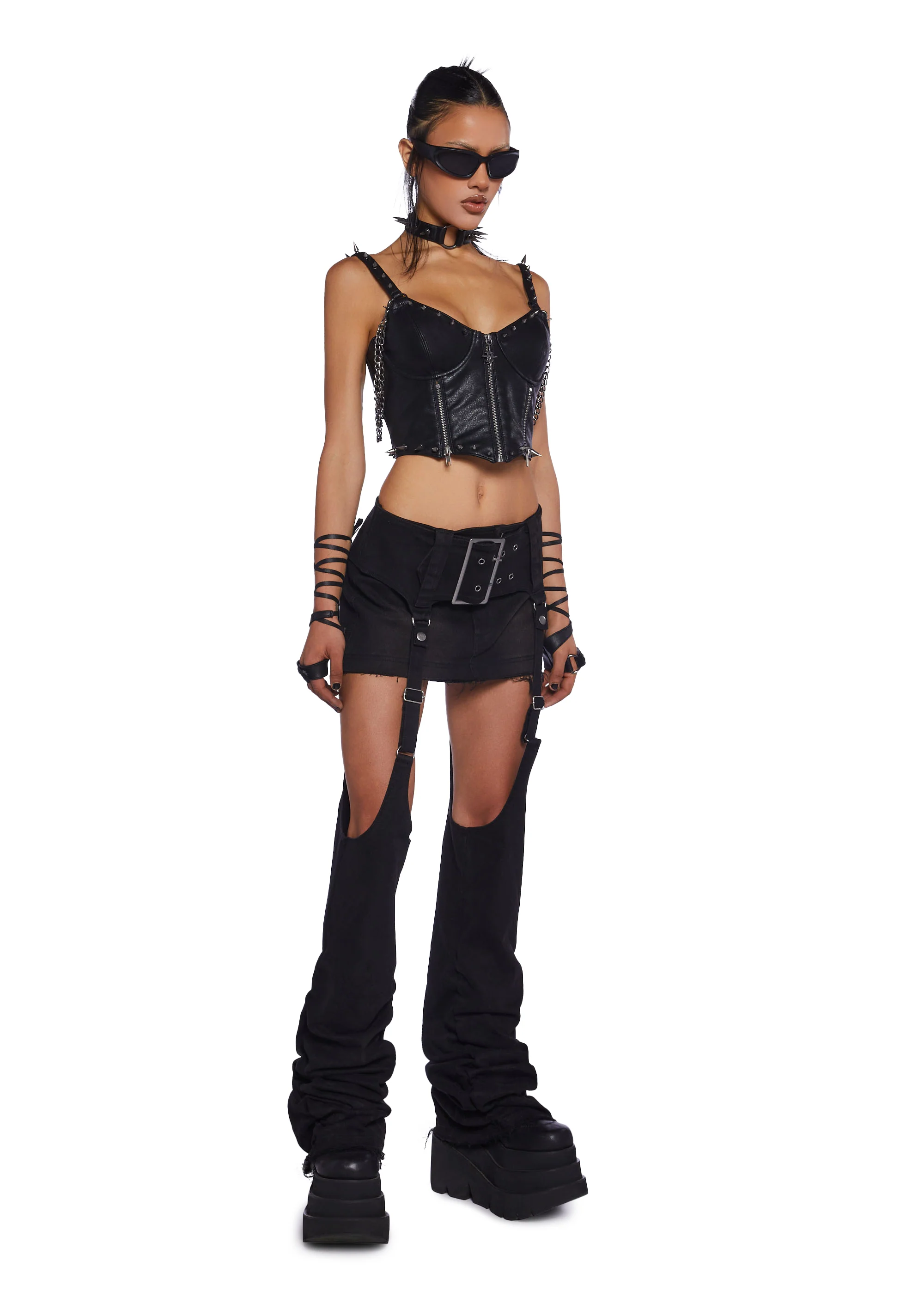 Downbeat Mini Skirt With Leg Warmers - Image 4