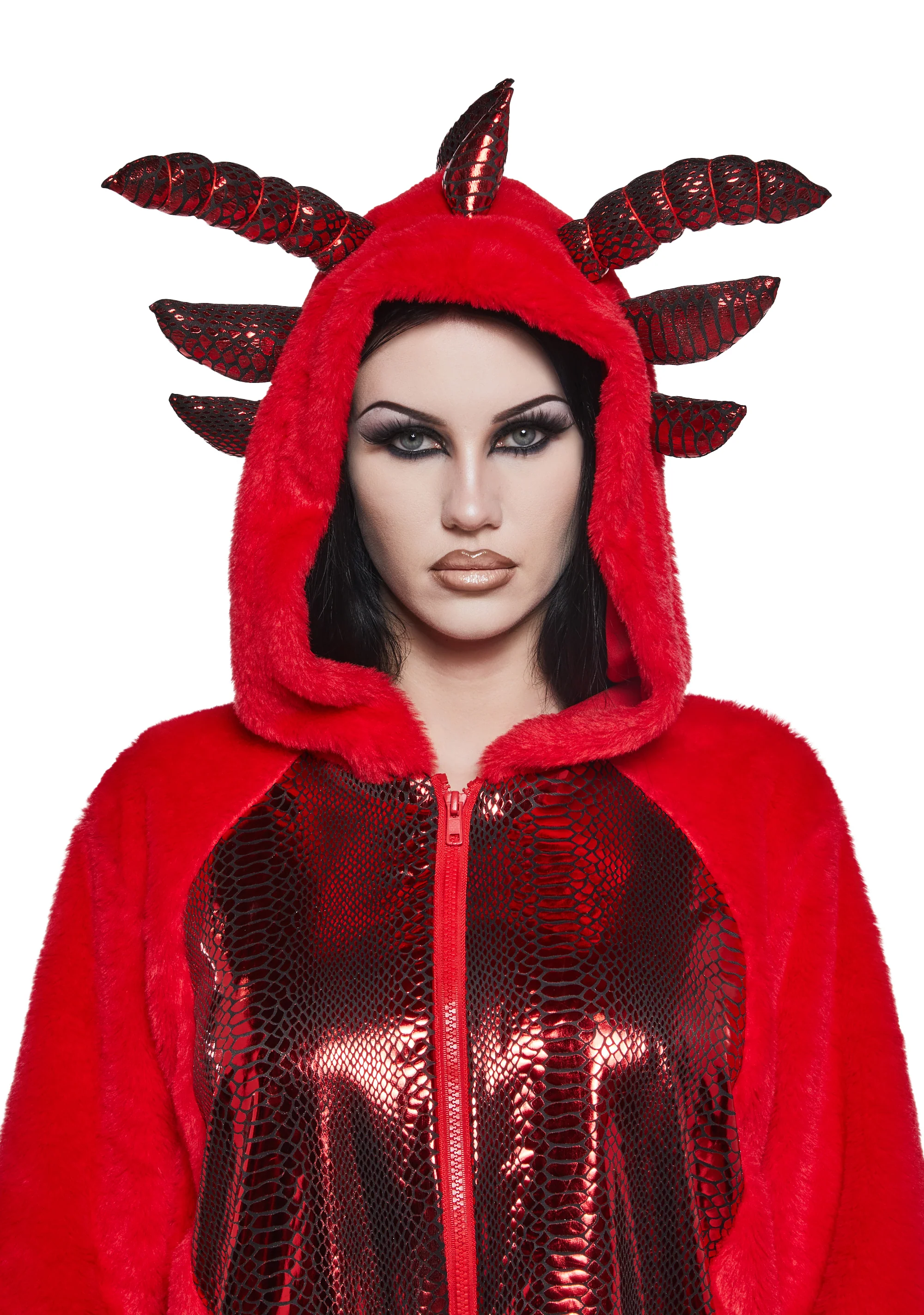 Dragon Fire Faux Fur Hoodie - Image 6