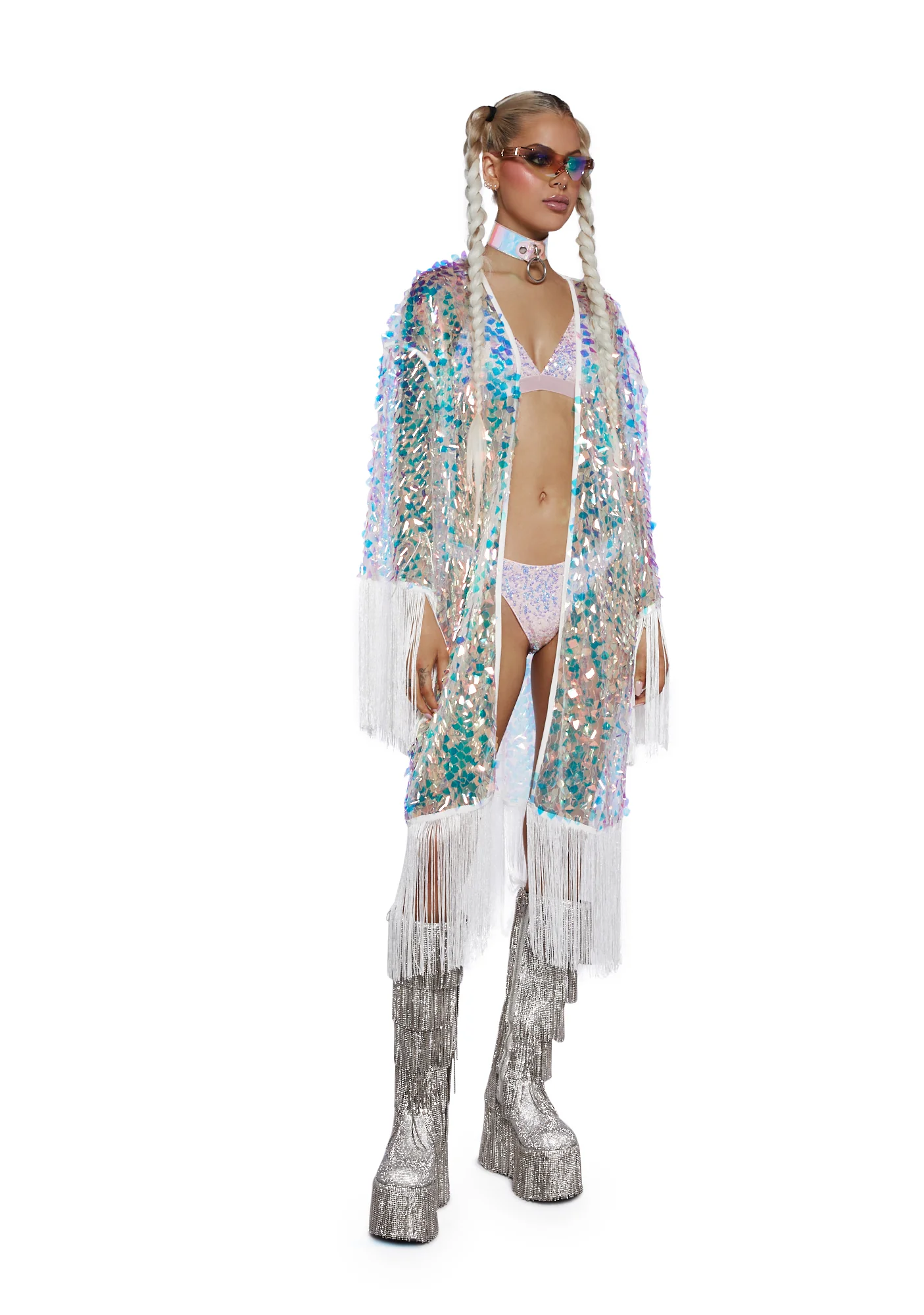 Drama Shield Sequin Kimono - Image 5