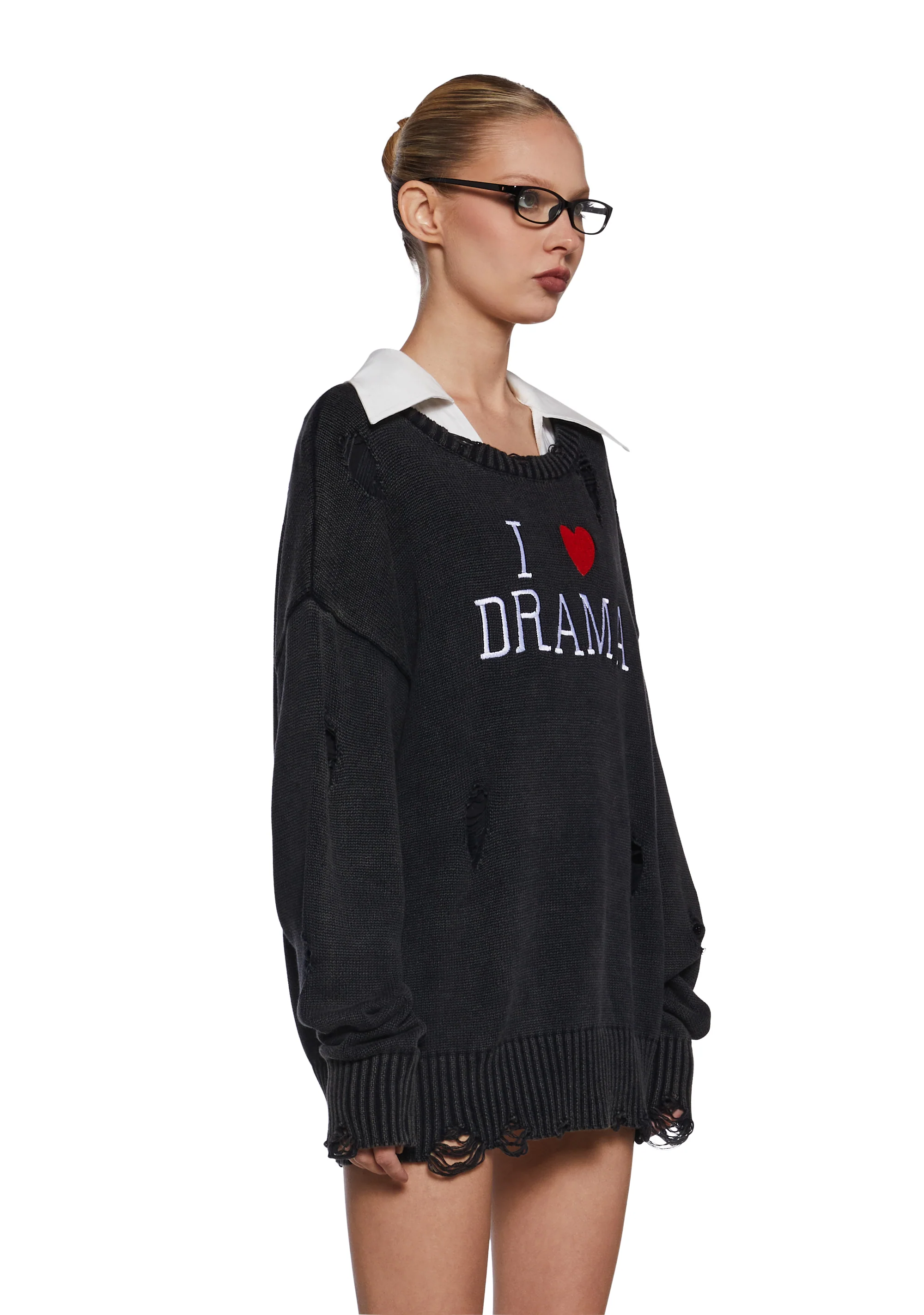 Drama Starter Distressed Sweater - Image 3