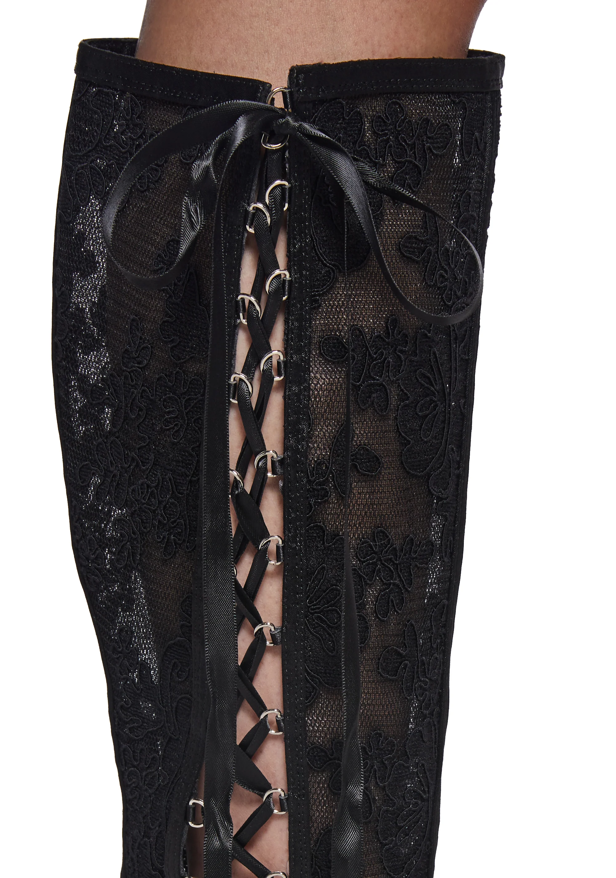 Dream Boulevard Lace Boots - Black - Image 2