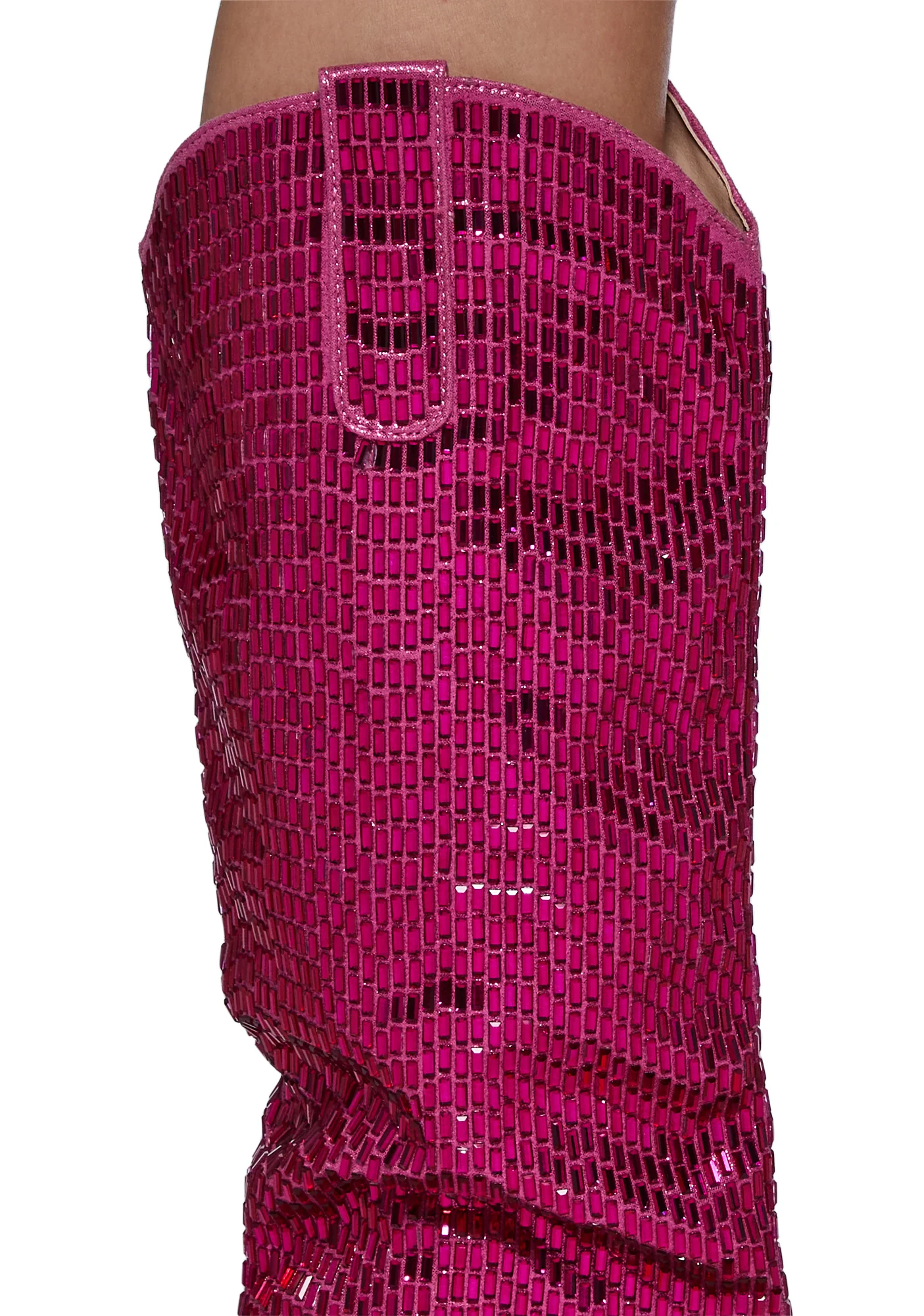 Driven Rhinestone Cowboy Boots - Fuchsia - Image 2