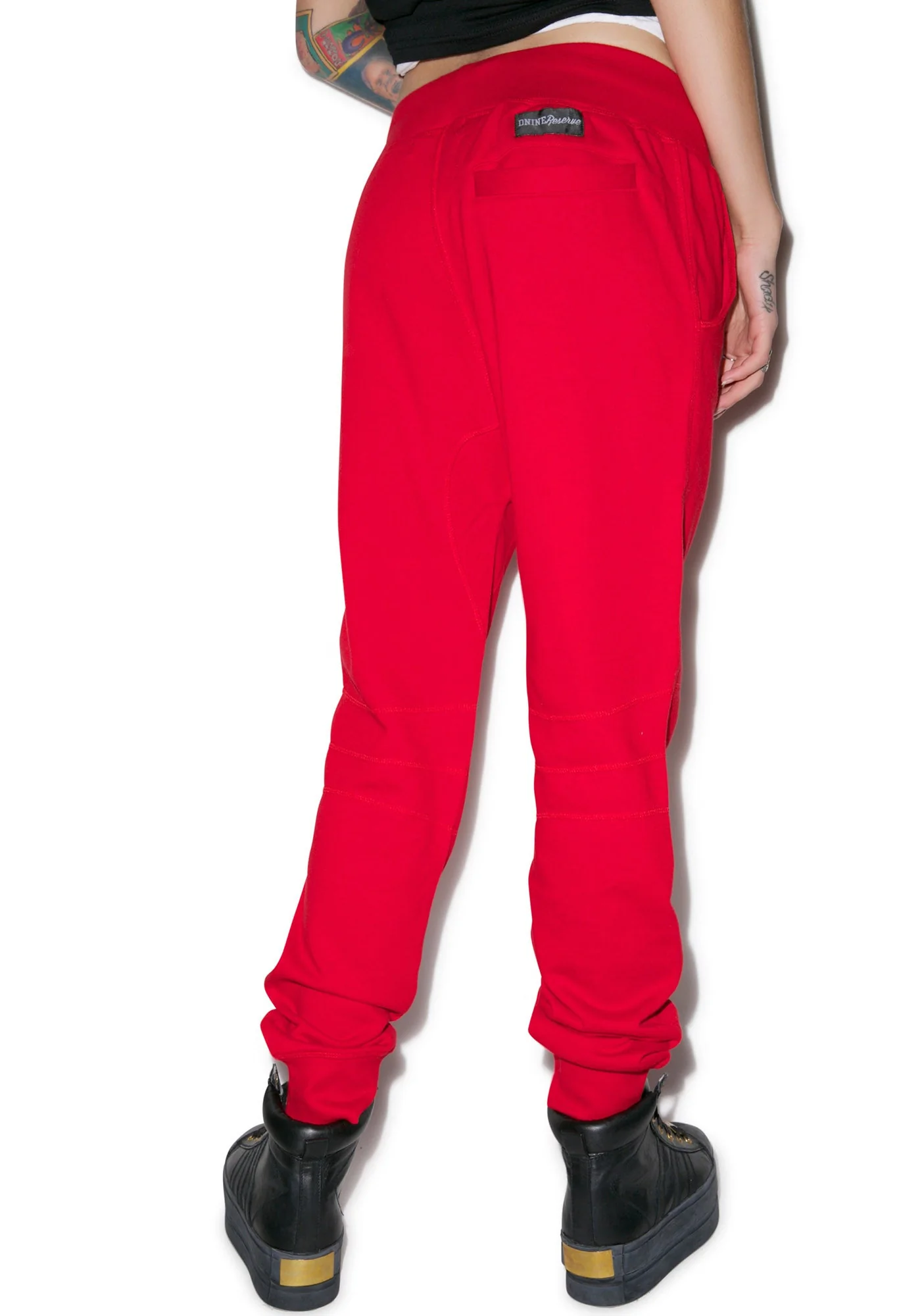 Drop Crotch Biker Pant - Red - Image 9