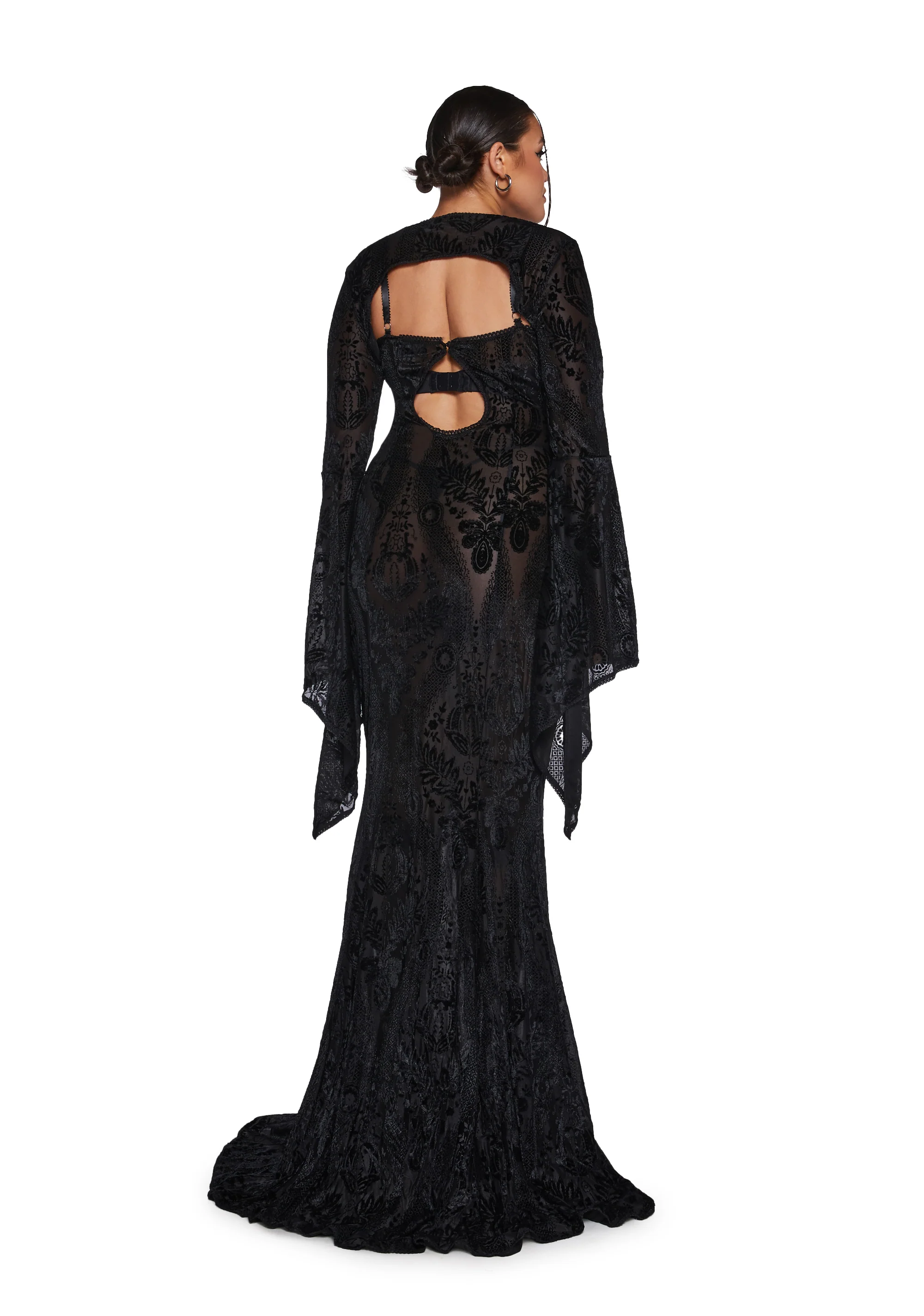 Druid’s Wife Maxi Dress And Shrug Set - Black - Image 12