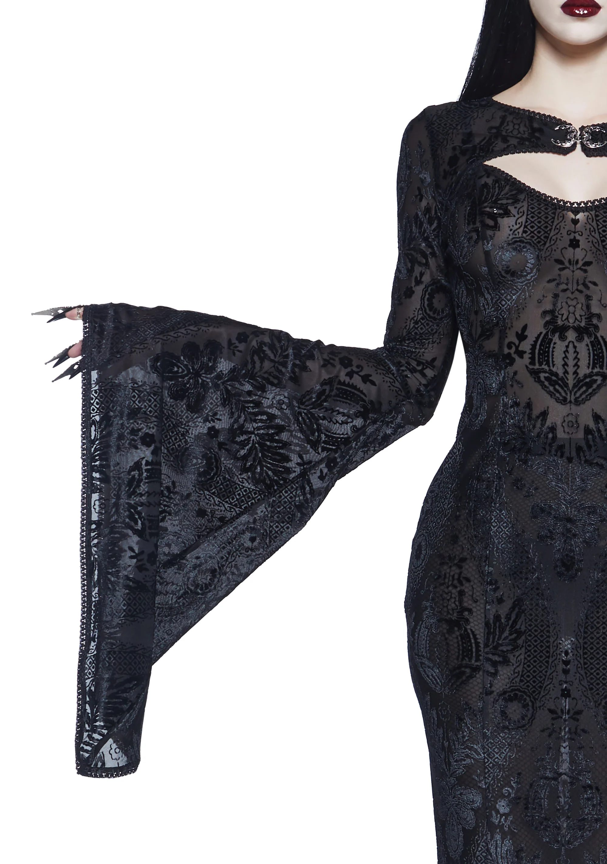 Druid’s Wife Maxi Dress And Shrug Set - Black - Image 3