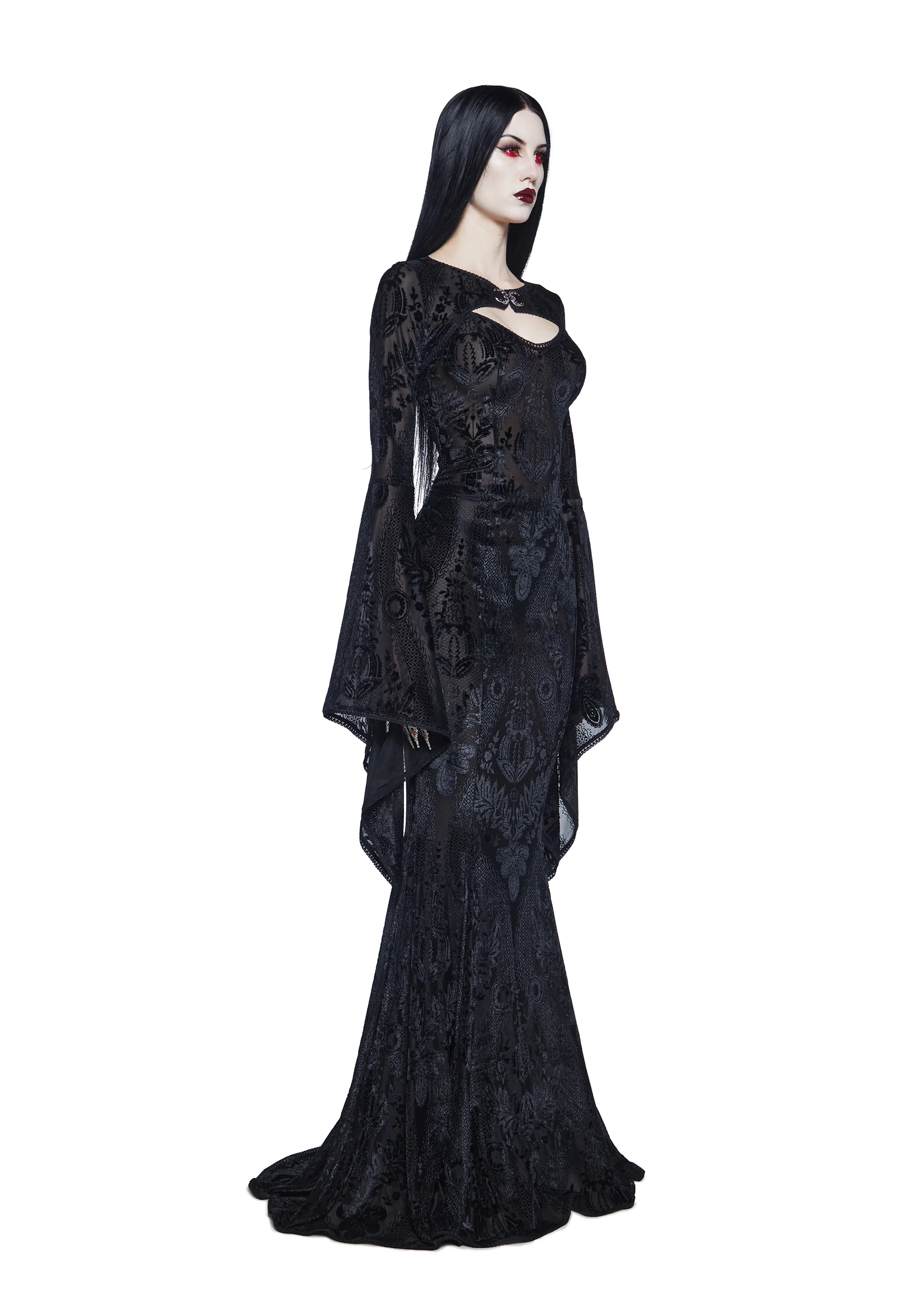 Druid’s Wife Maxi Dress And Shrug Set - Black - Image 4