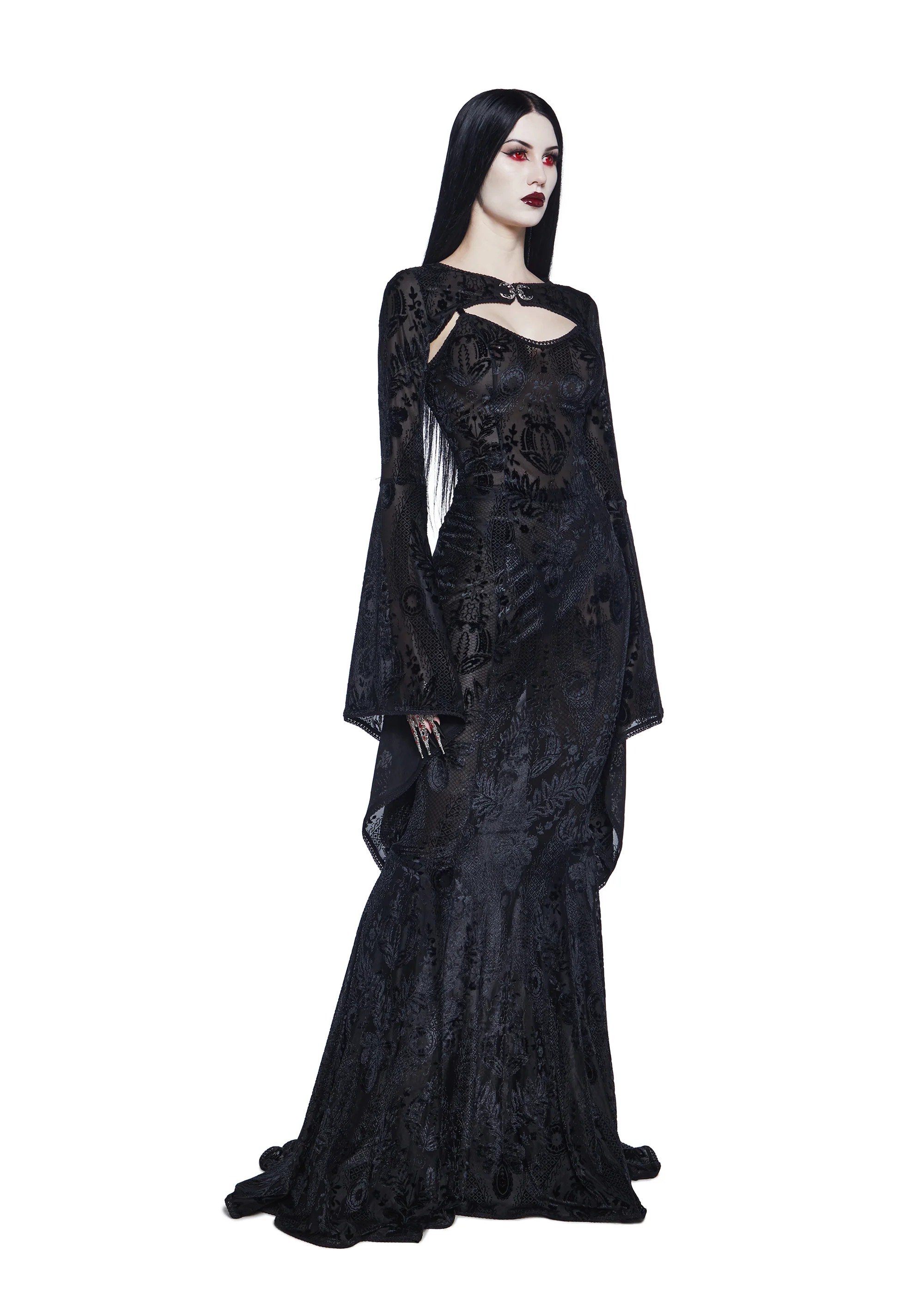 Druid’s Wife Maxi Dress And Shrug Set - Black - Image 6