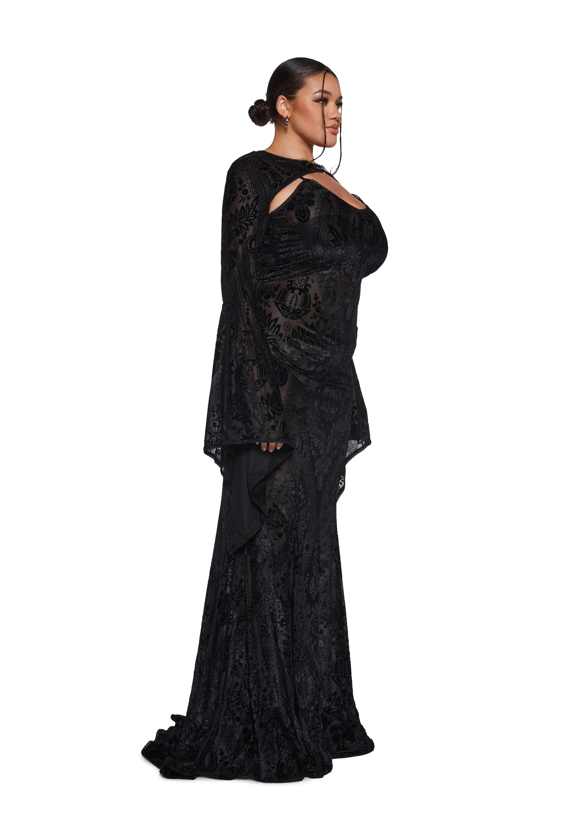 Druid’s Wife Maxi Dress And Shrug Set - Black - Image 8