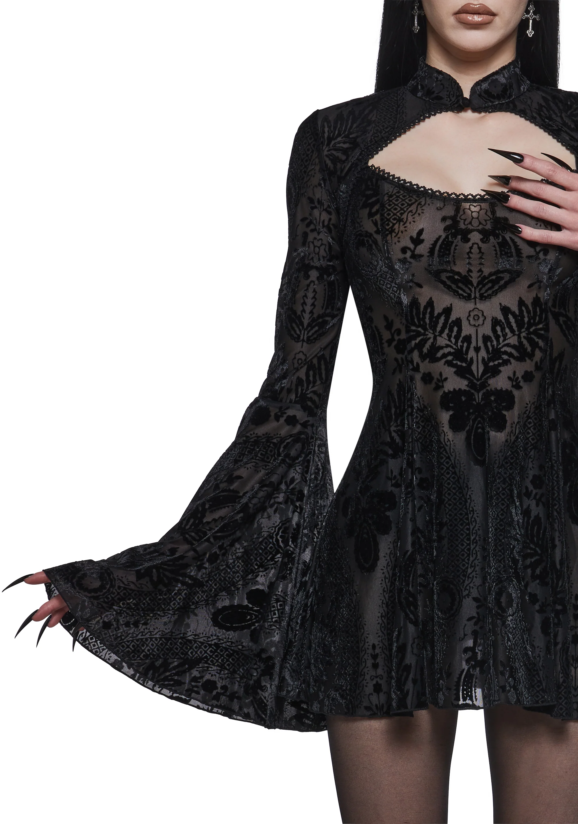 Druid’s Sister Mini Dress And Shrug Set - Black - Image 5