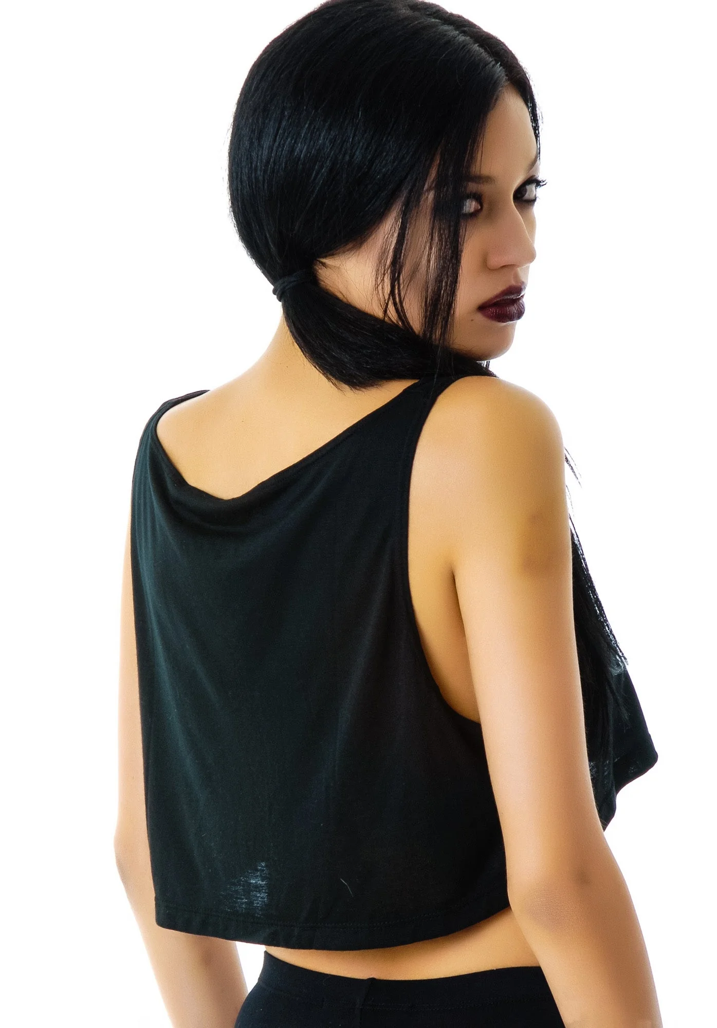 Drunk and Goth Cropped Tank Top - Black - Image 6