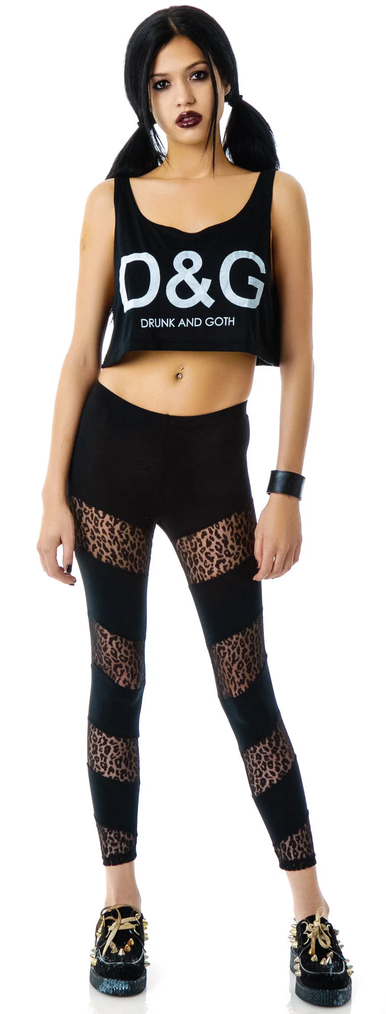 Drunk and Goth Cropped Tank Top - Black - Image 7