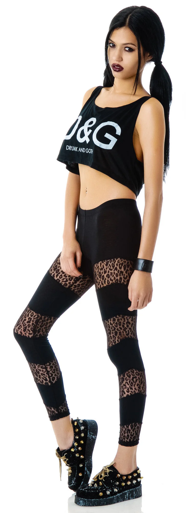 Drunk and Goth Cropped Tank Top - Black - Image 8