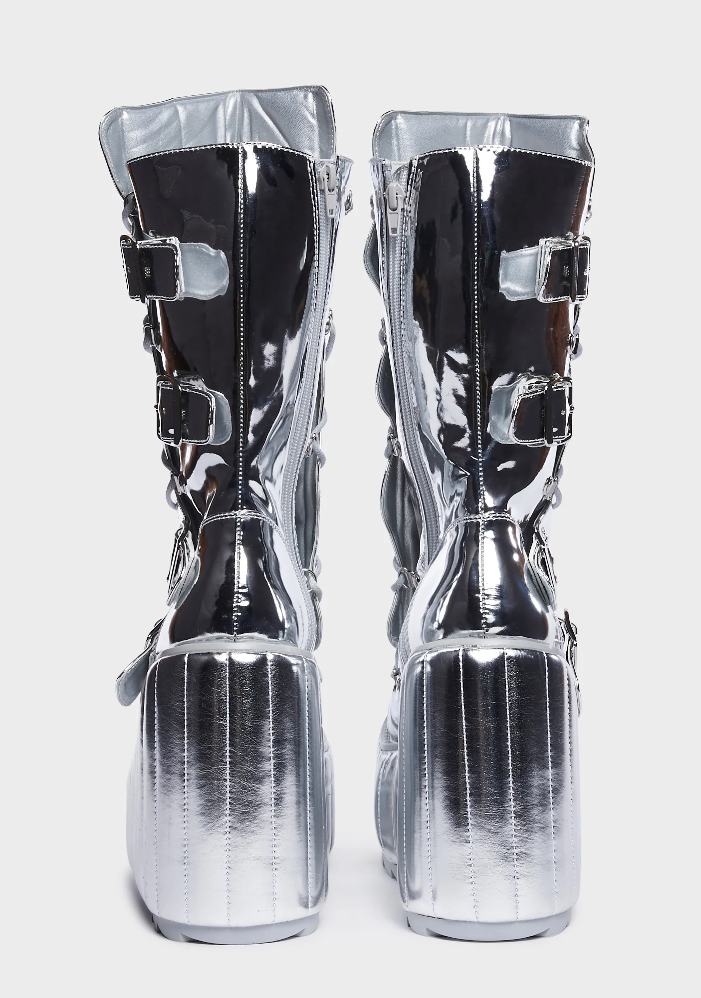 Dune Moto Platform Boots - Silver - Image 4