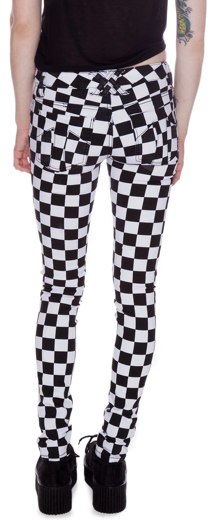 Dyed Checkered Jeans - Red - Image 8