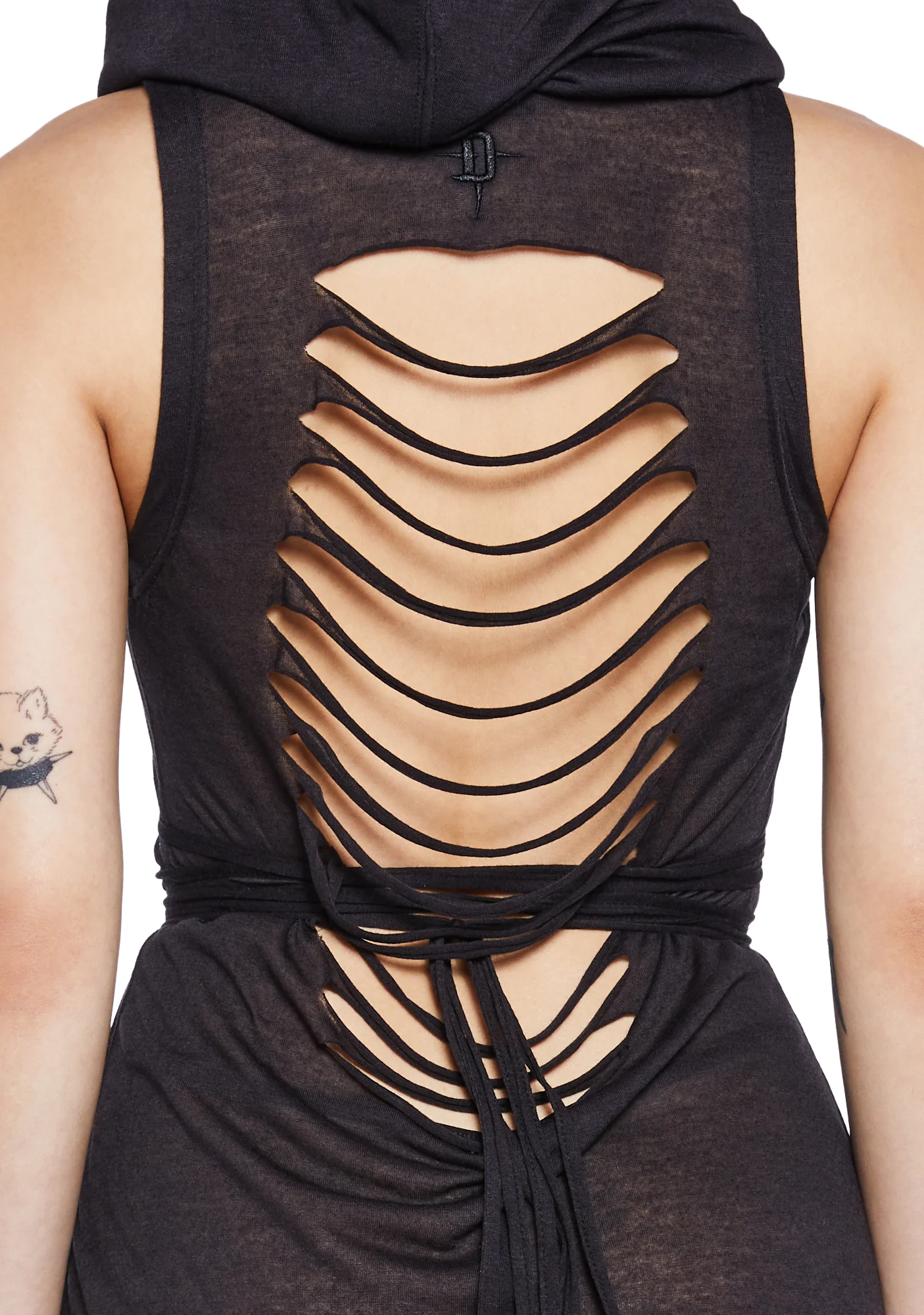 Echo Sheer Hooded Mini Dress - Image 6