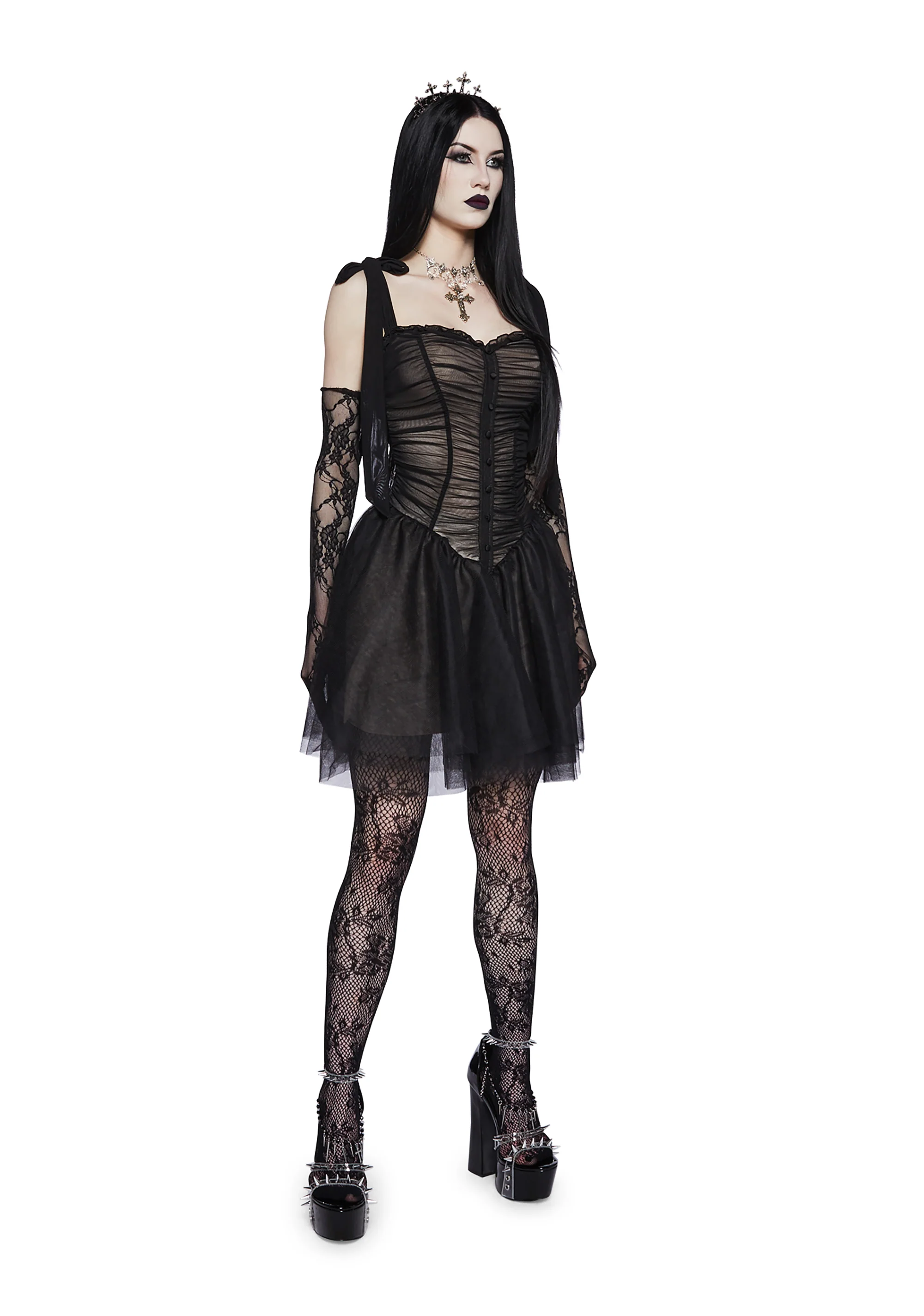 Eclipsed By Love Mini Dress And Glove Set - Image 2