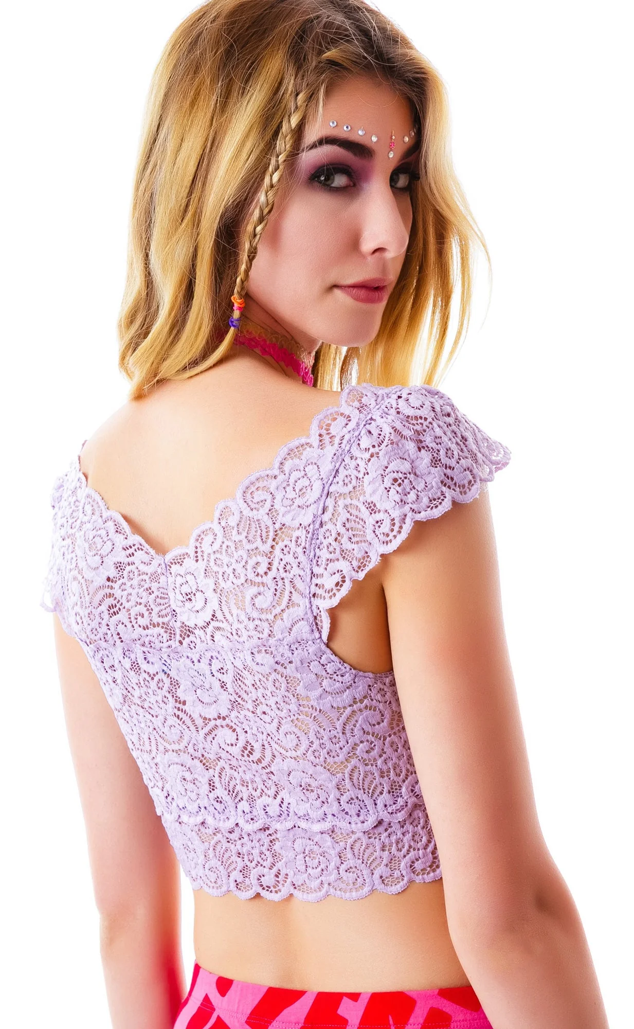 El Dorado Lace Crop Top - Black - Image 11